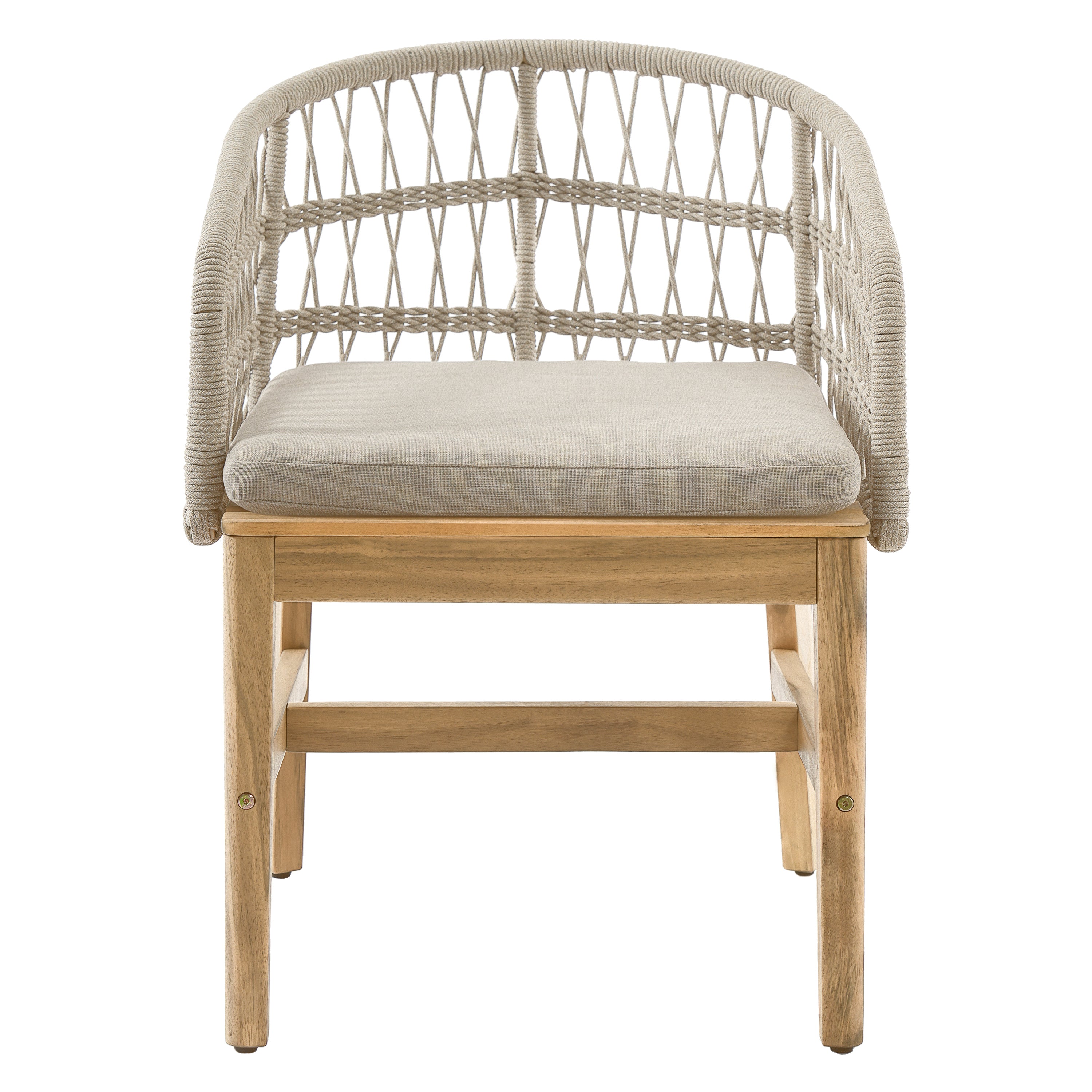 Laguna Outdoor Wood and Rope Dining Chair, Set of 2