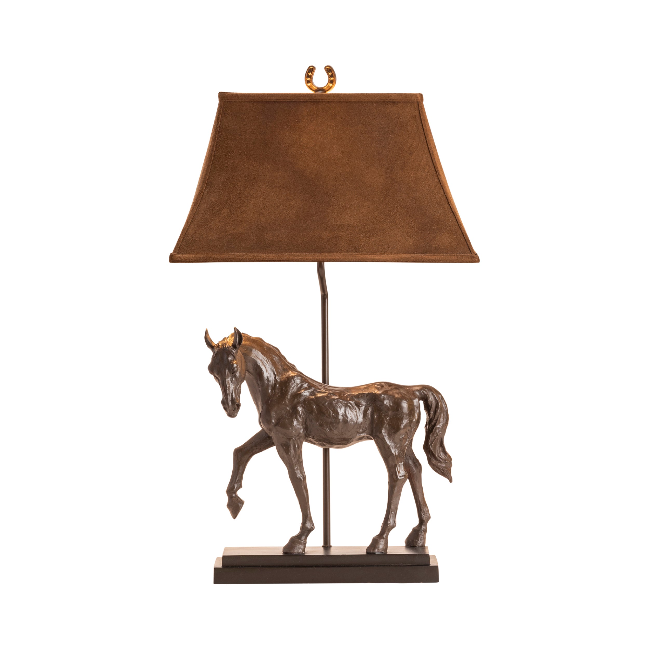 Bronze Brown Horse Table Lamp