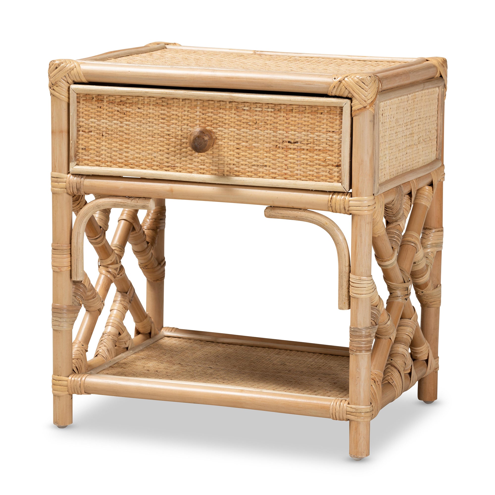 Luella Rattan 1-Drawer Nightstand
