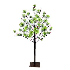 3 ft Pre-lit Artificial Christmas Twig Tree with White LED Twinkle Lights & Metal Stand