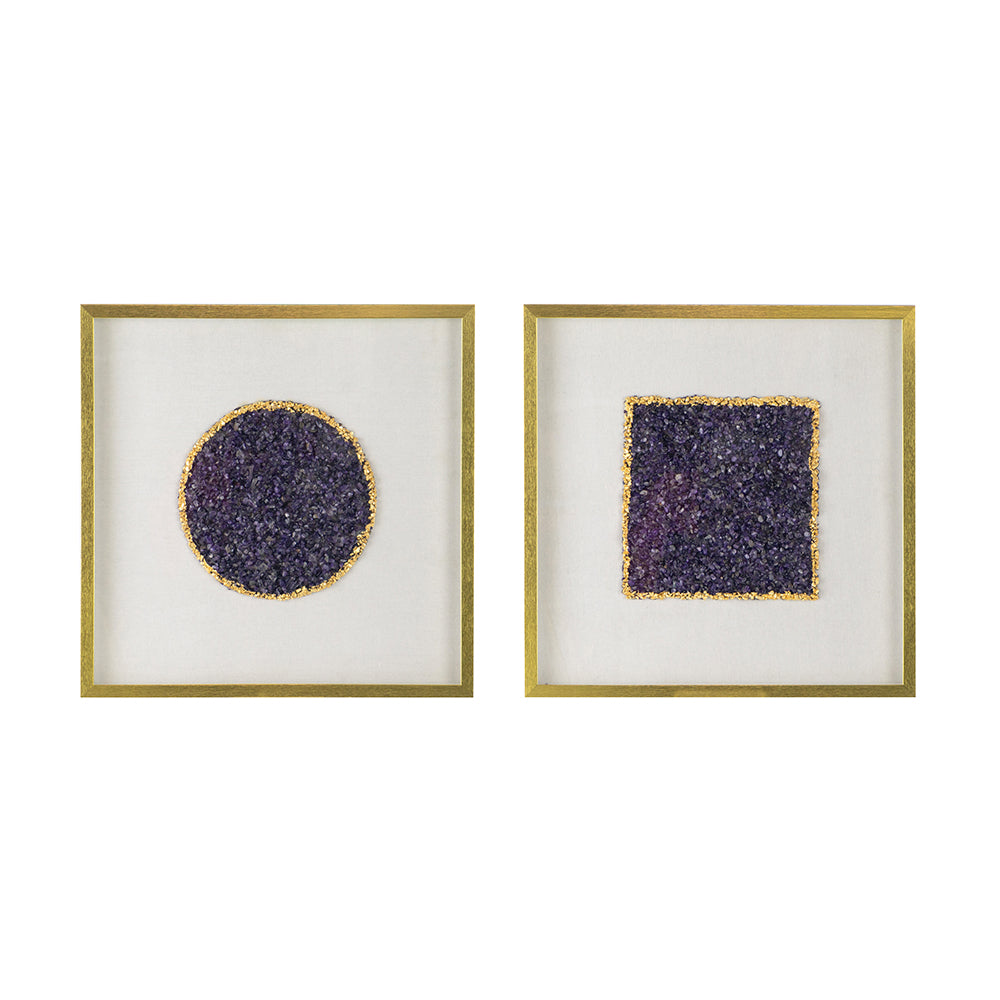 Lillian Purple Crystal Shadow Boxes Wall Décor