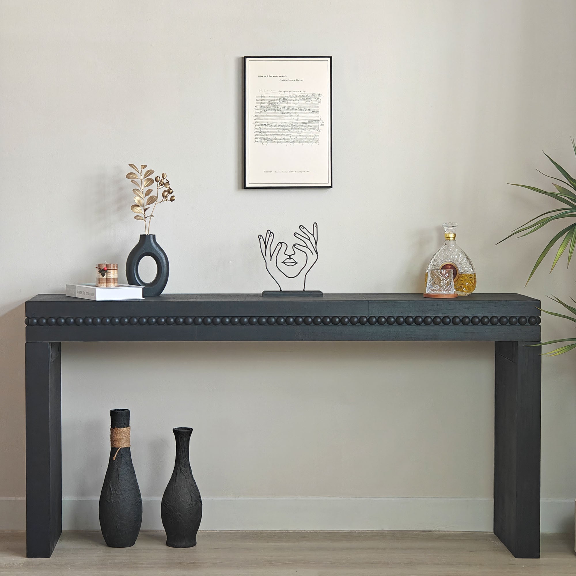 Beholden Console Table with Read Wood Beads Decoration - Pier 1
