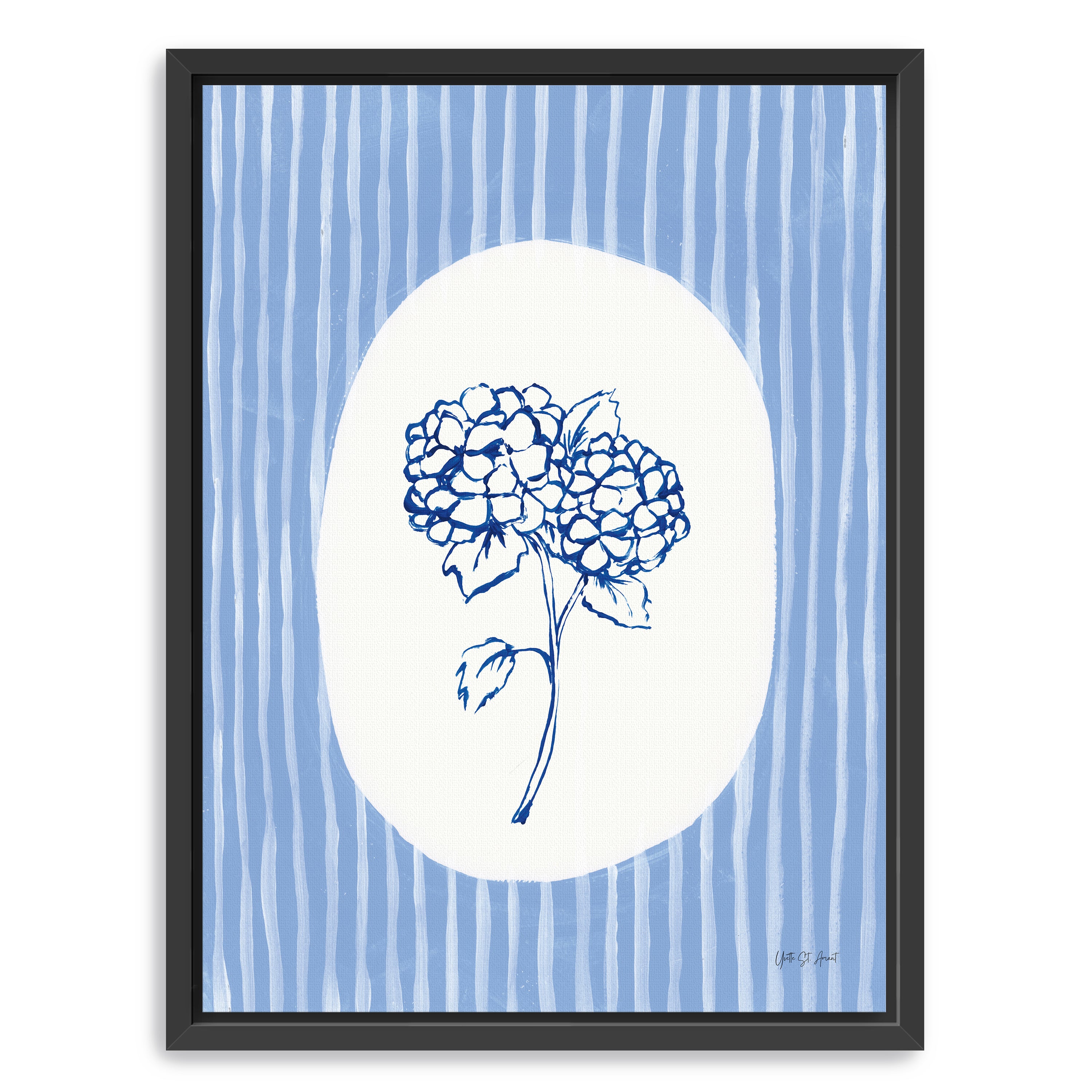 Striped Floral I Canvas Giclee