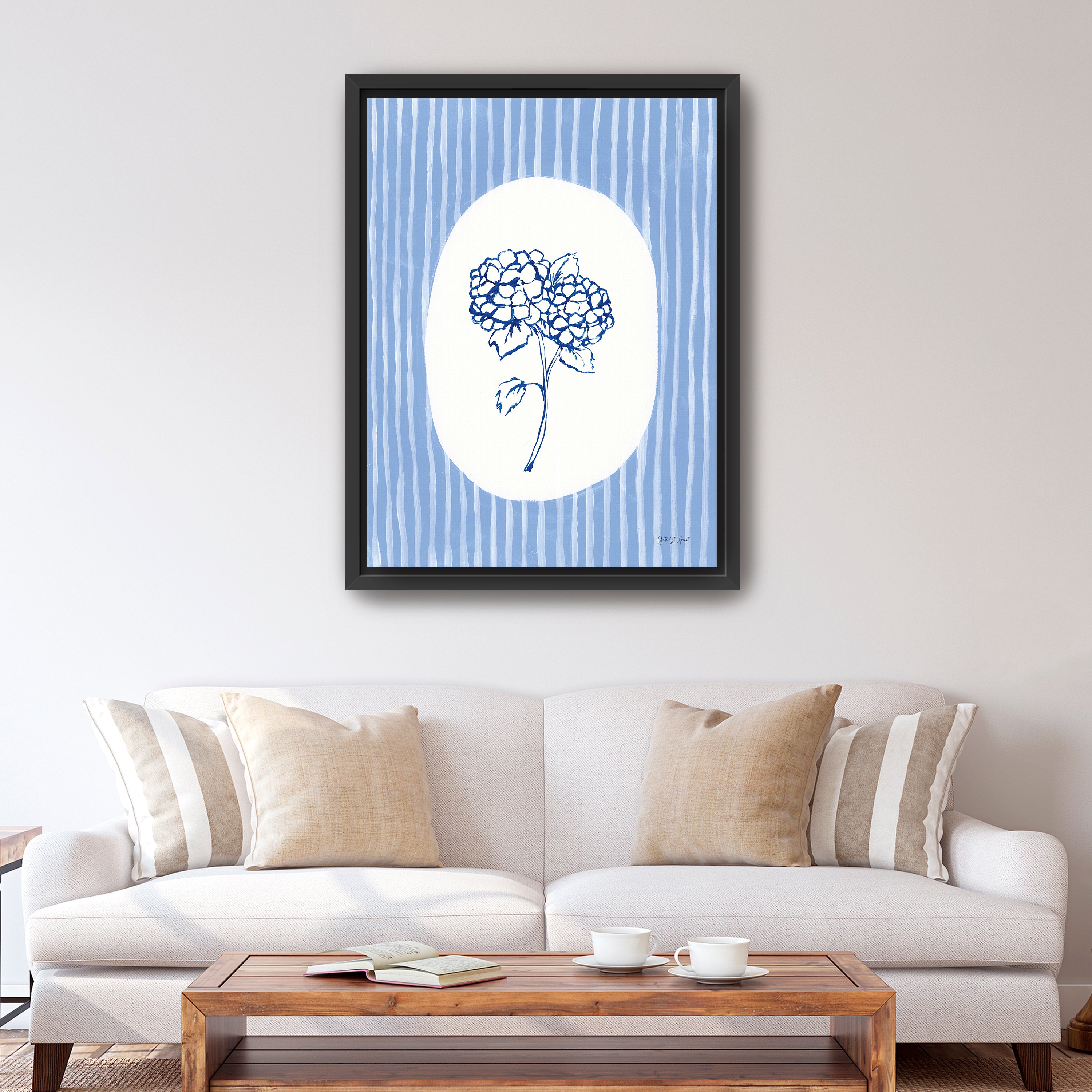 Striped Floral I Canvas Giclee