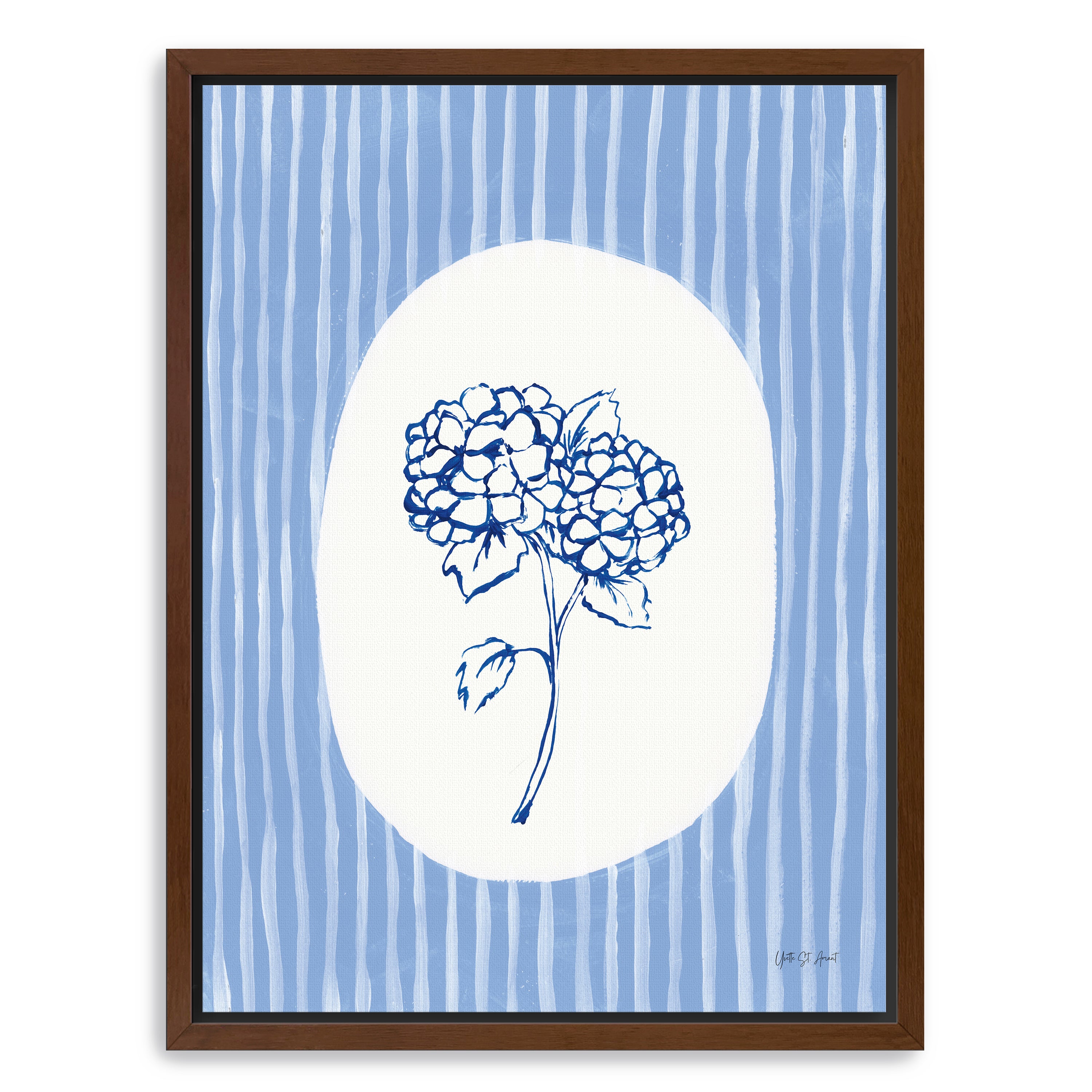 Striped Floral I Canvas Giclee
