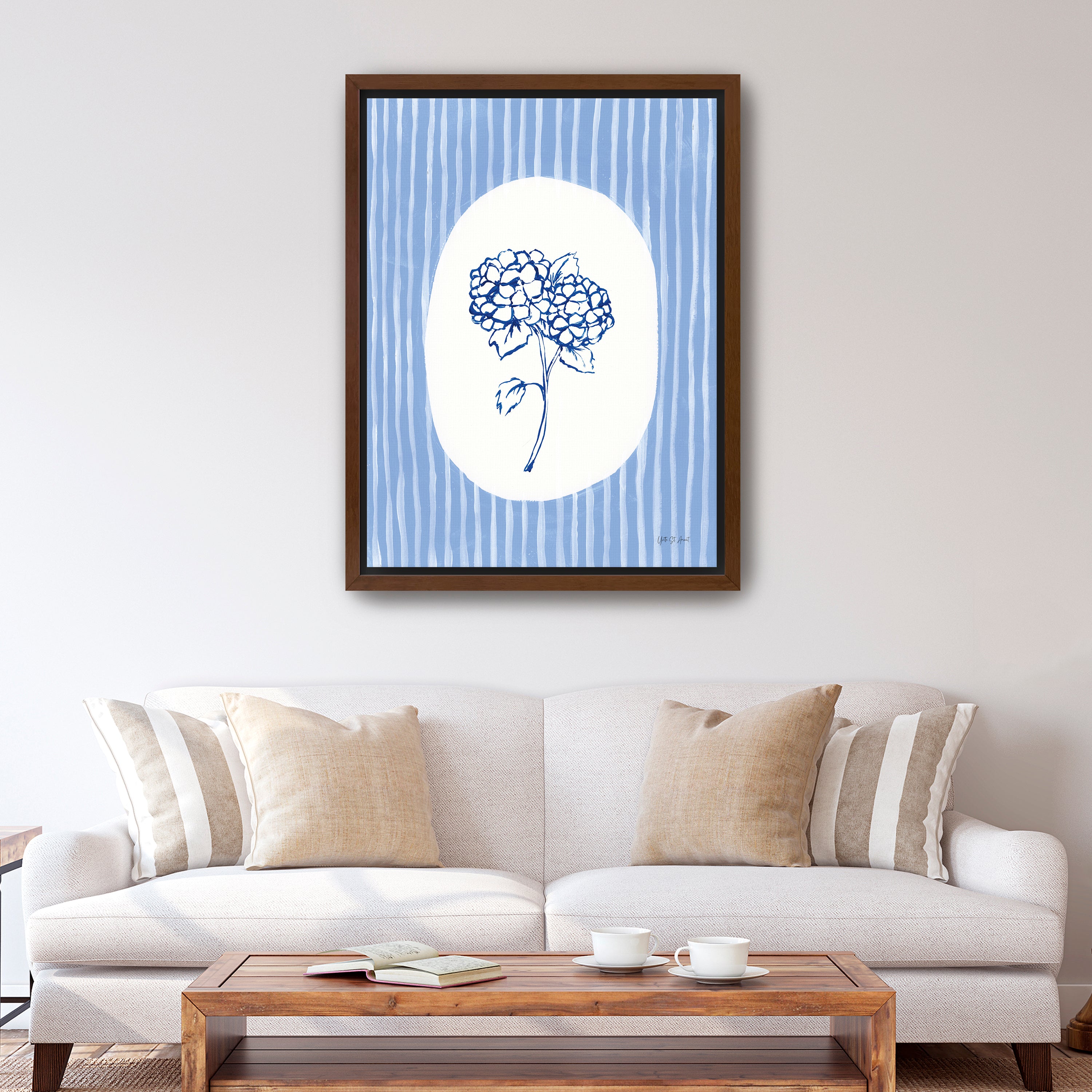 Striped Floral I Canvas Giclee