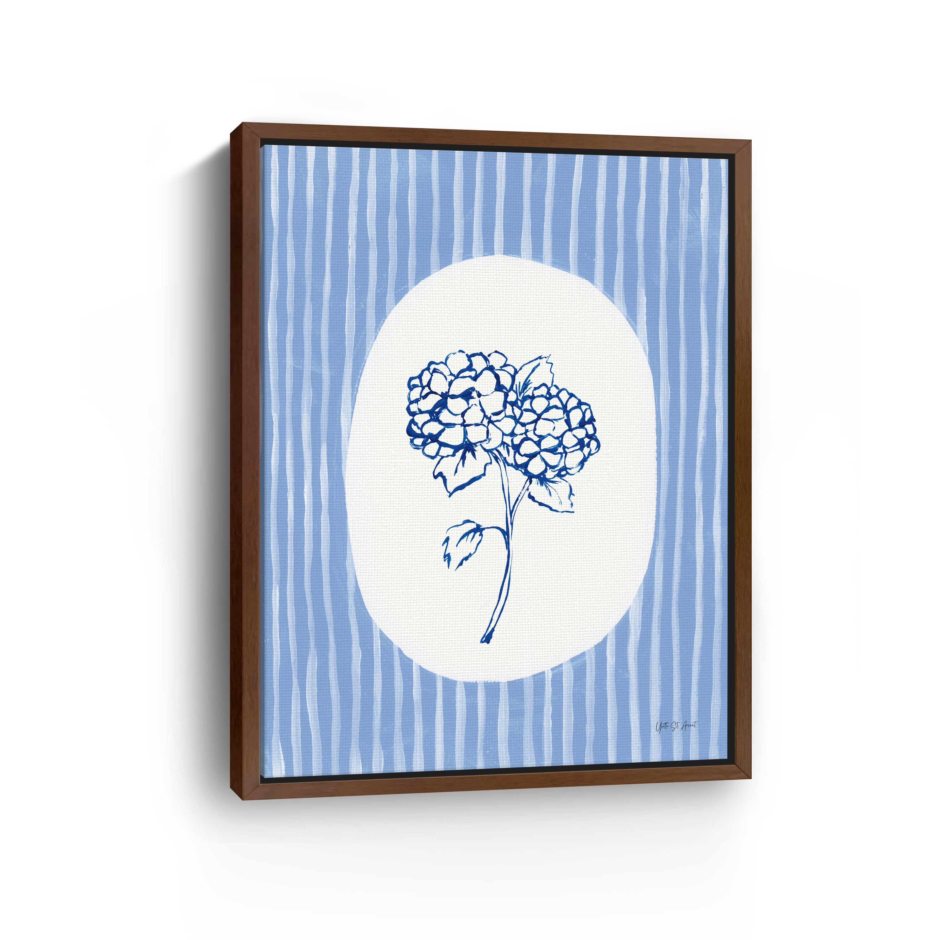Striped Floral I Canvas Giclee
