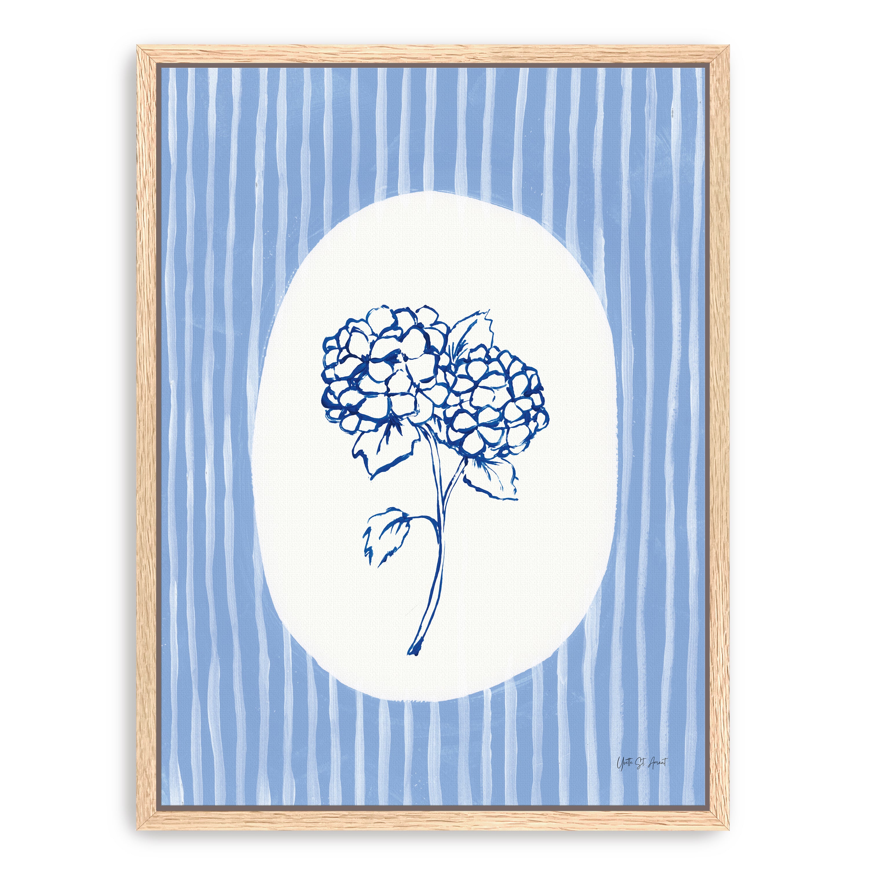 Striped Floral I Canvas Giclee