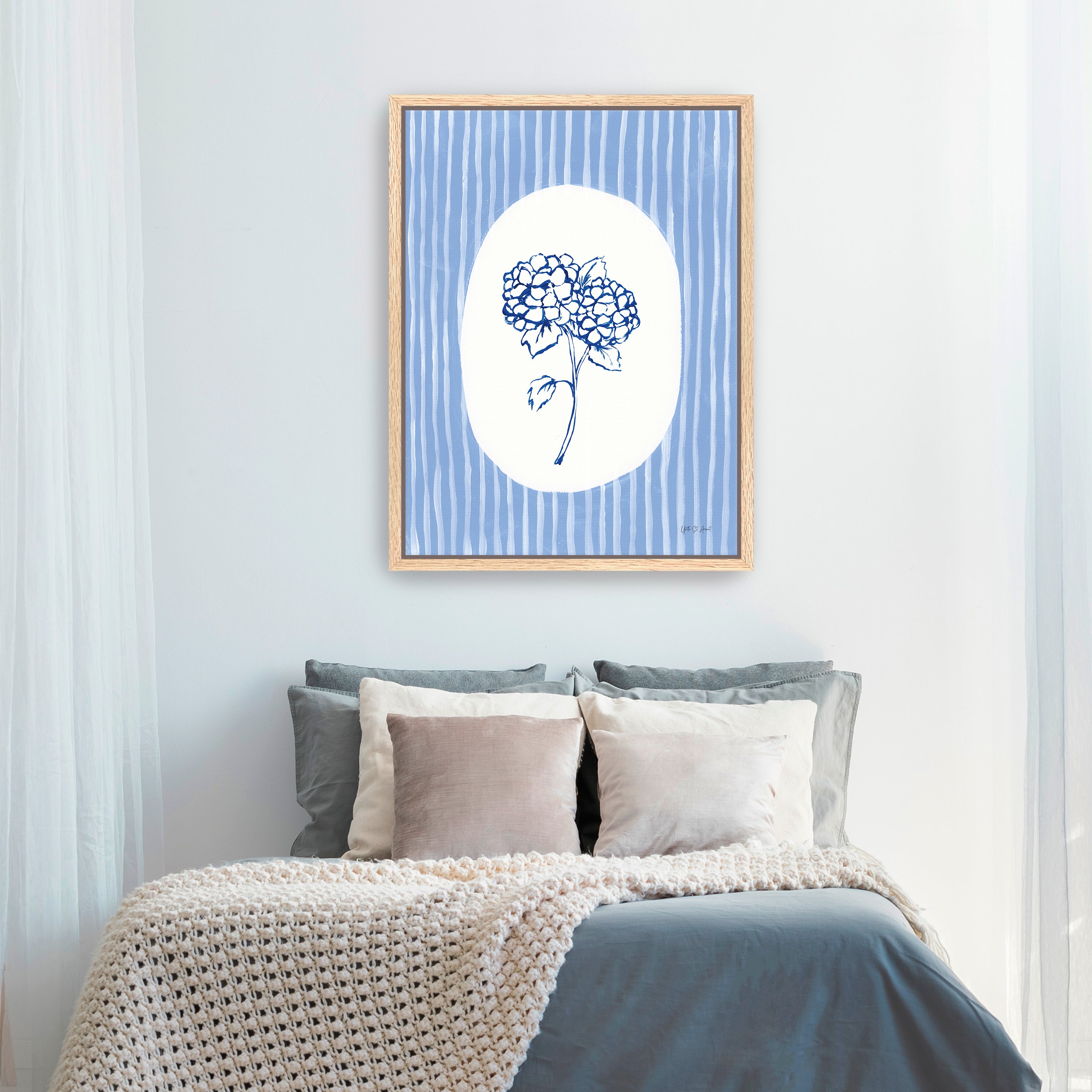 Striped Floral I Canvas Giclee