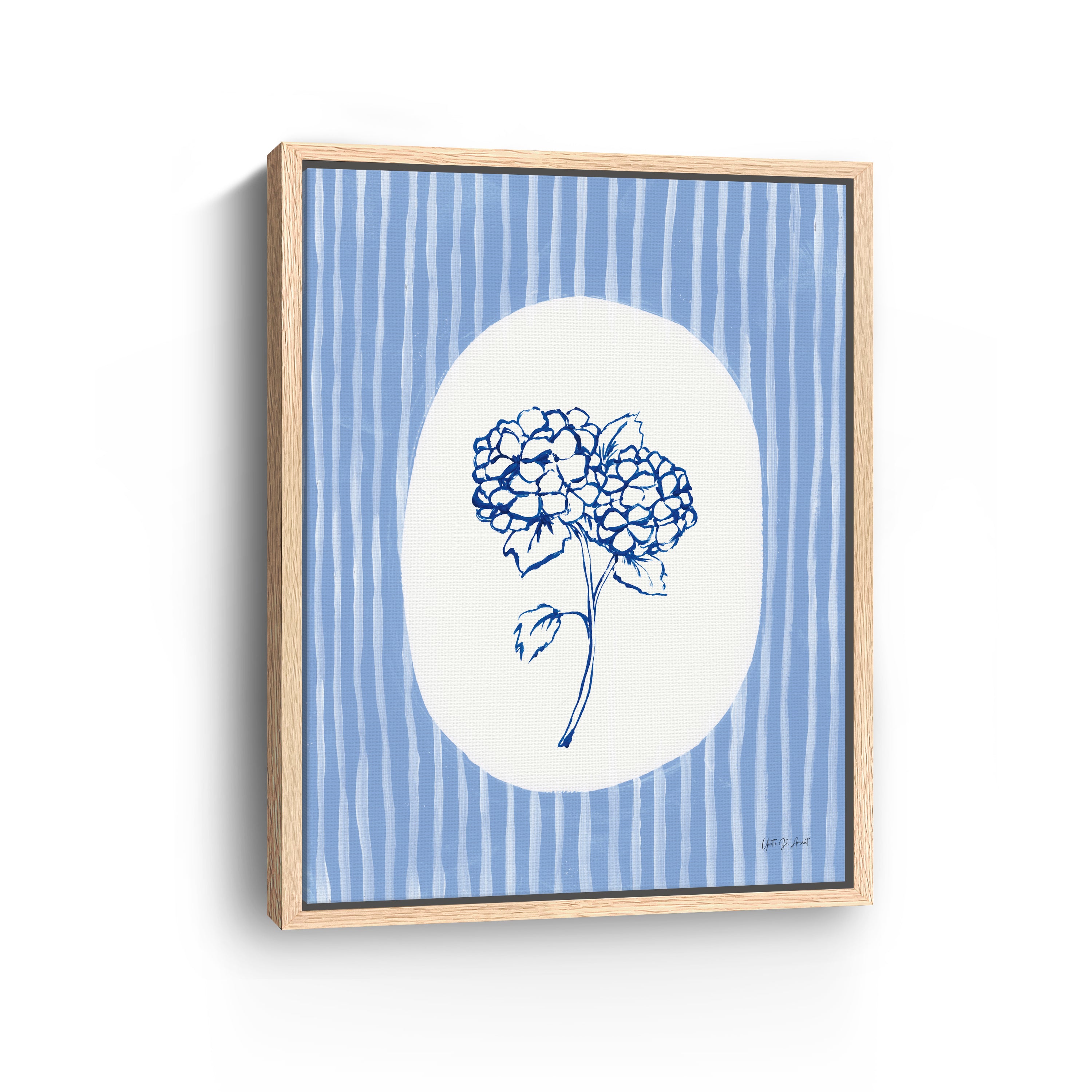 Striped Floral I Canvas Giclee