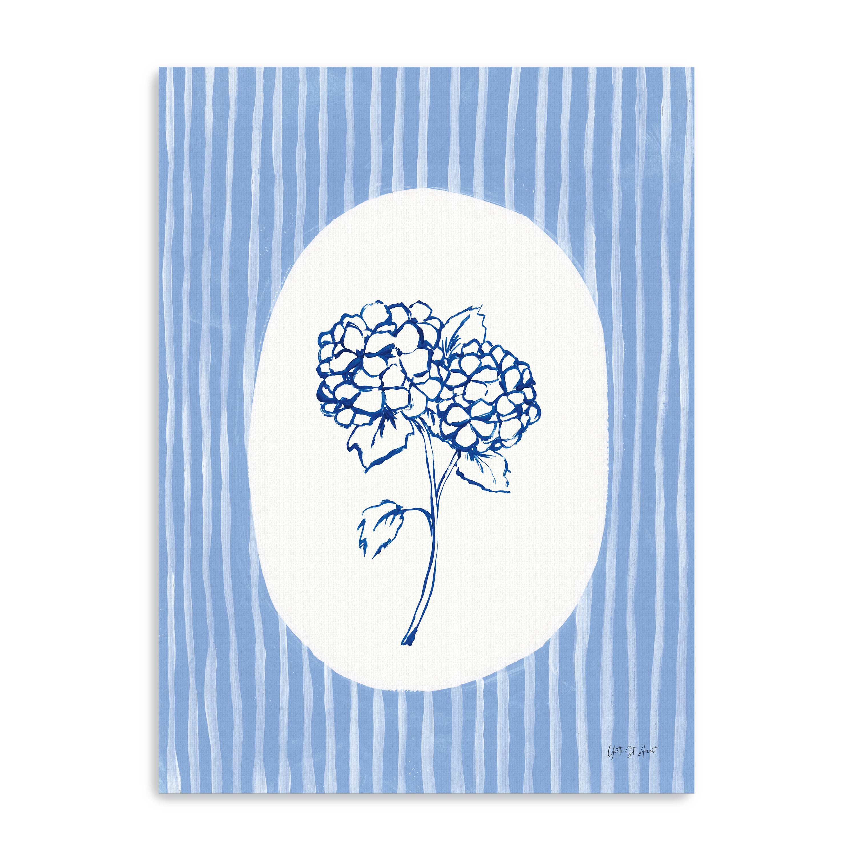Striped Floral I Canvas Giclee