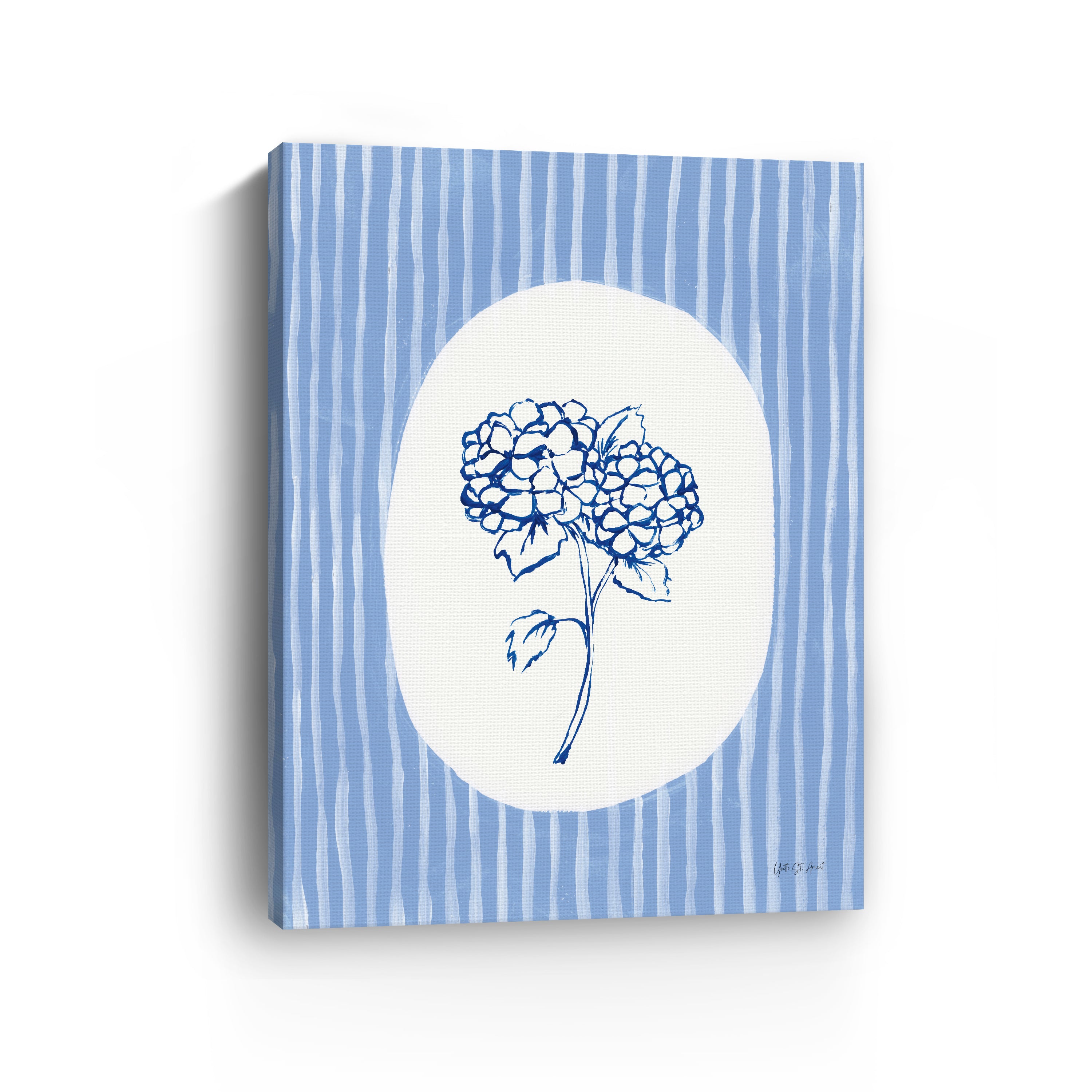 Striped Floral I Canvas Giclee