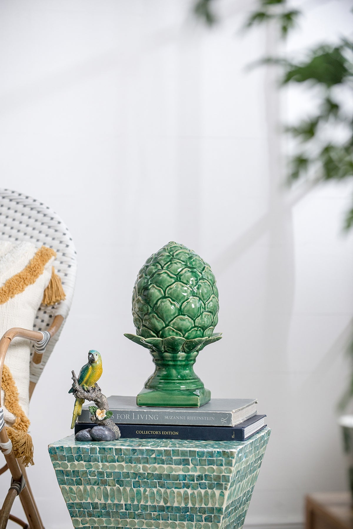 Helsa Ceramic Blooming Artichoke Accent