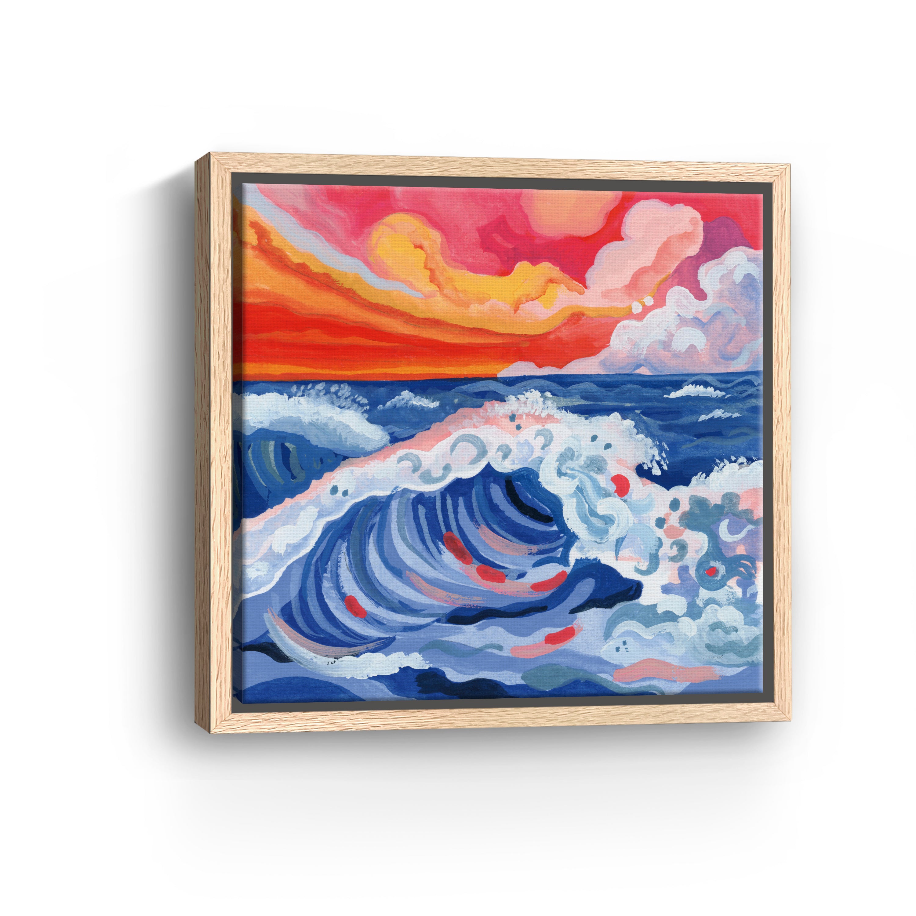 Waves Crashing with Sunset Canvas Giclee