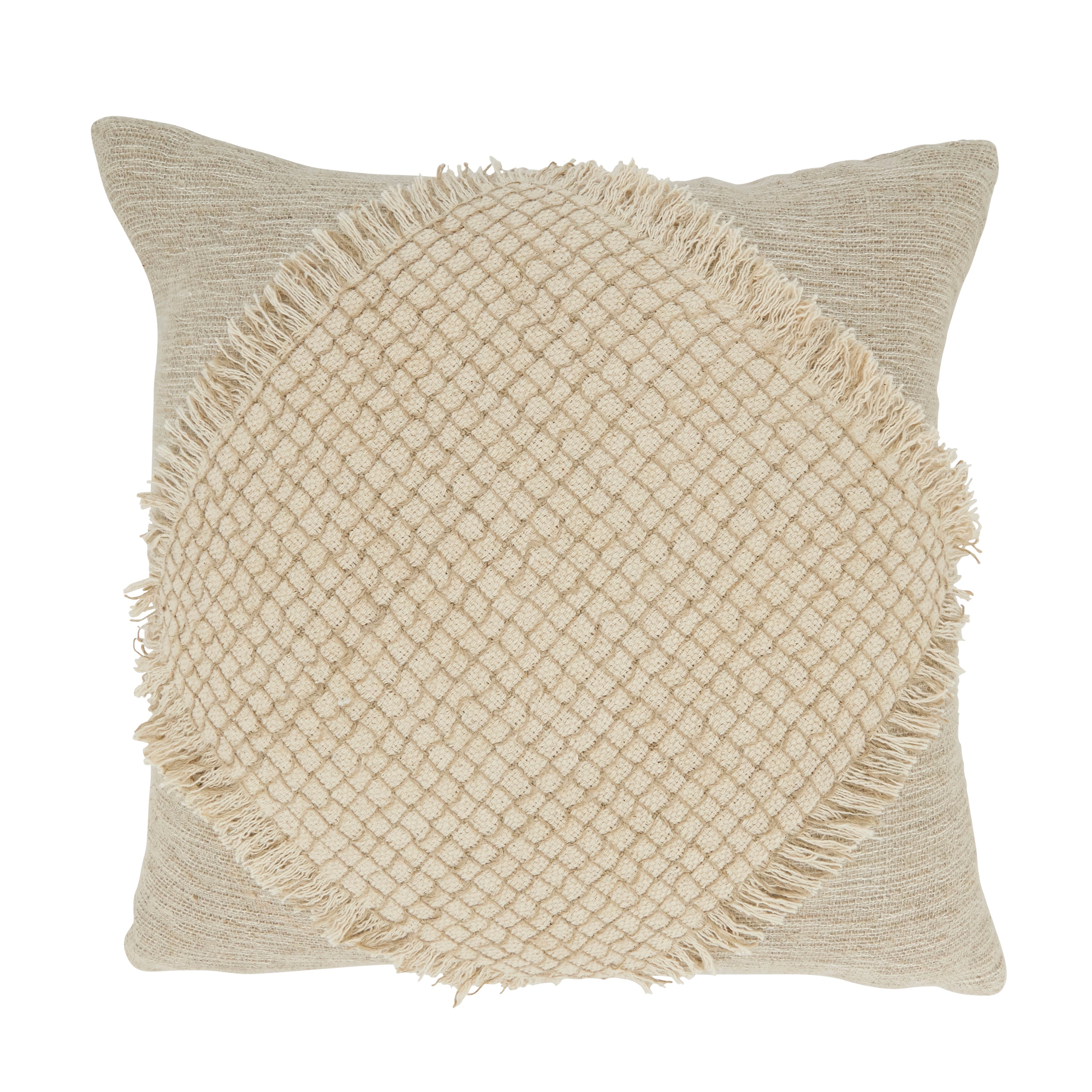 Diamond Elegance Fringe Poly Filled Pillow