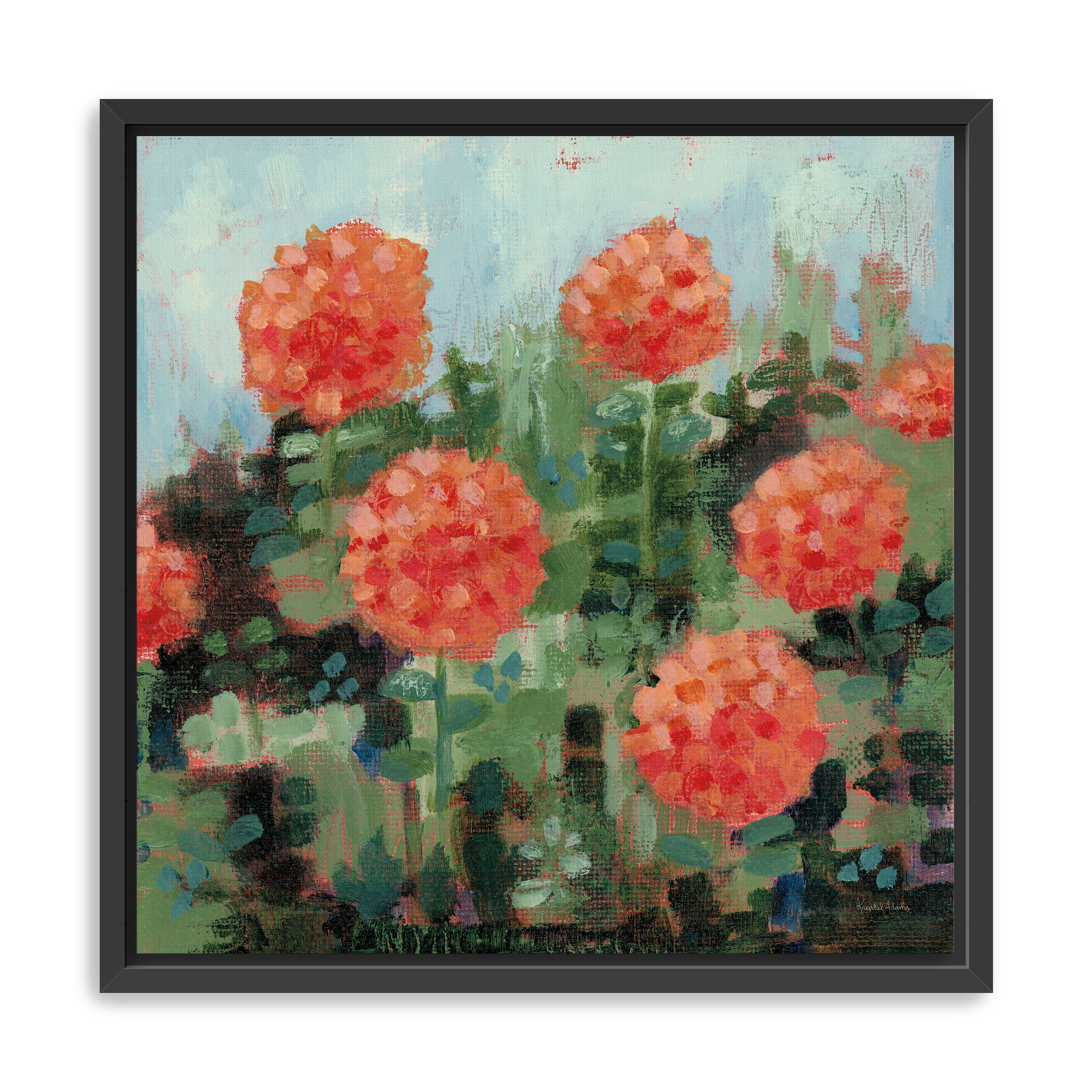 Rosy Mums Canvas Giclee