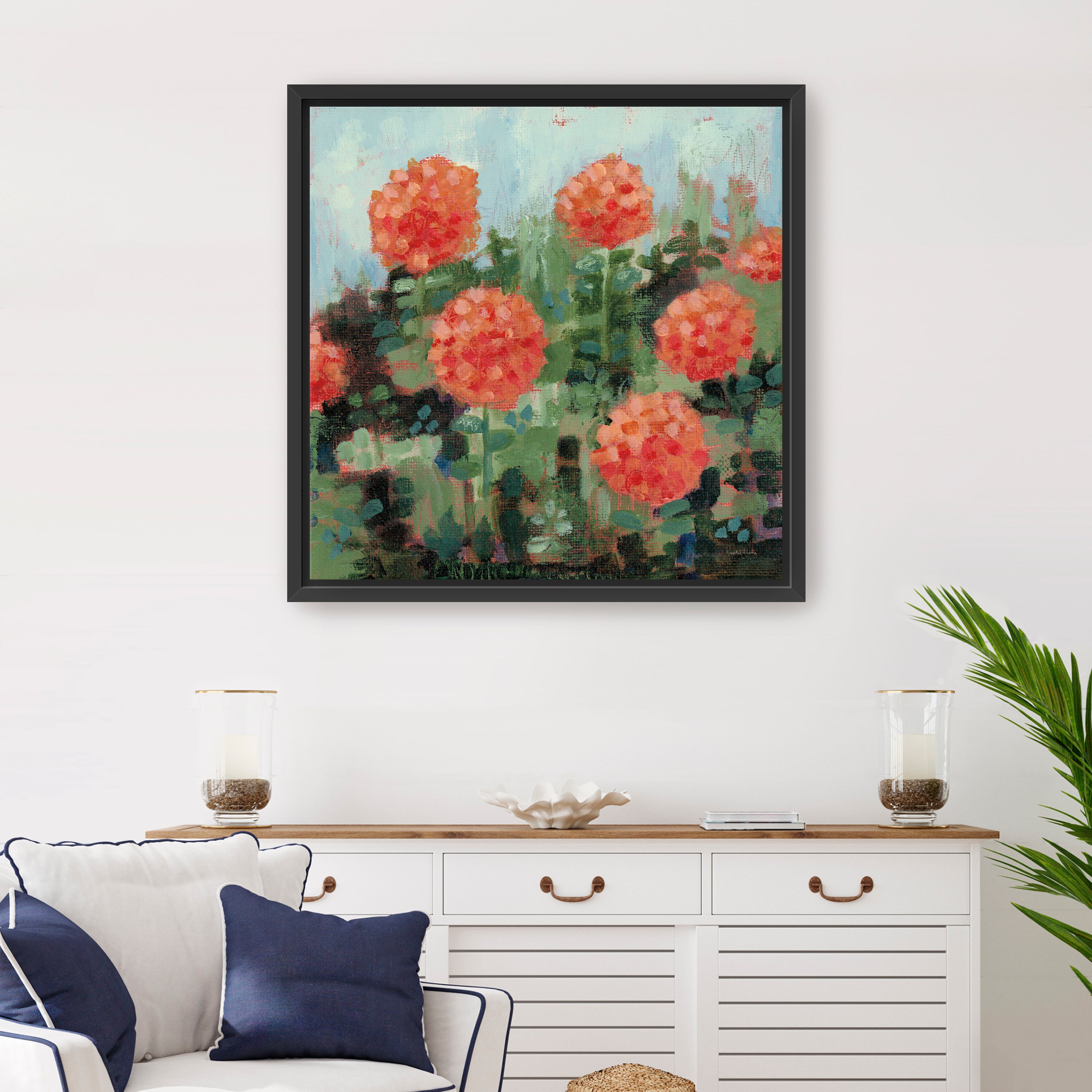 Rosy Mums Canvas Giclee