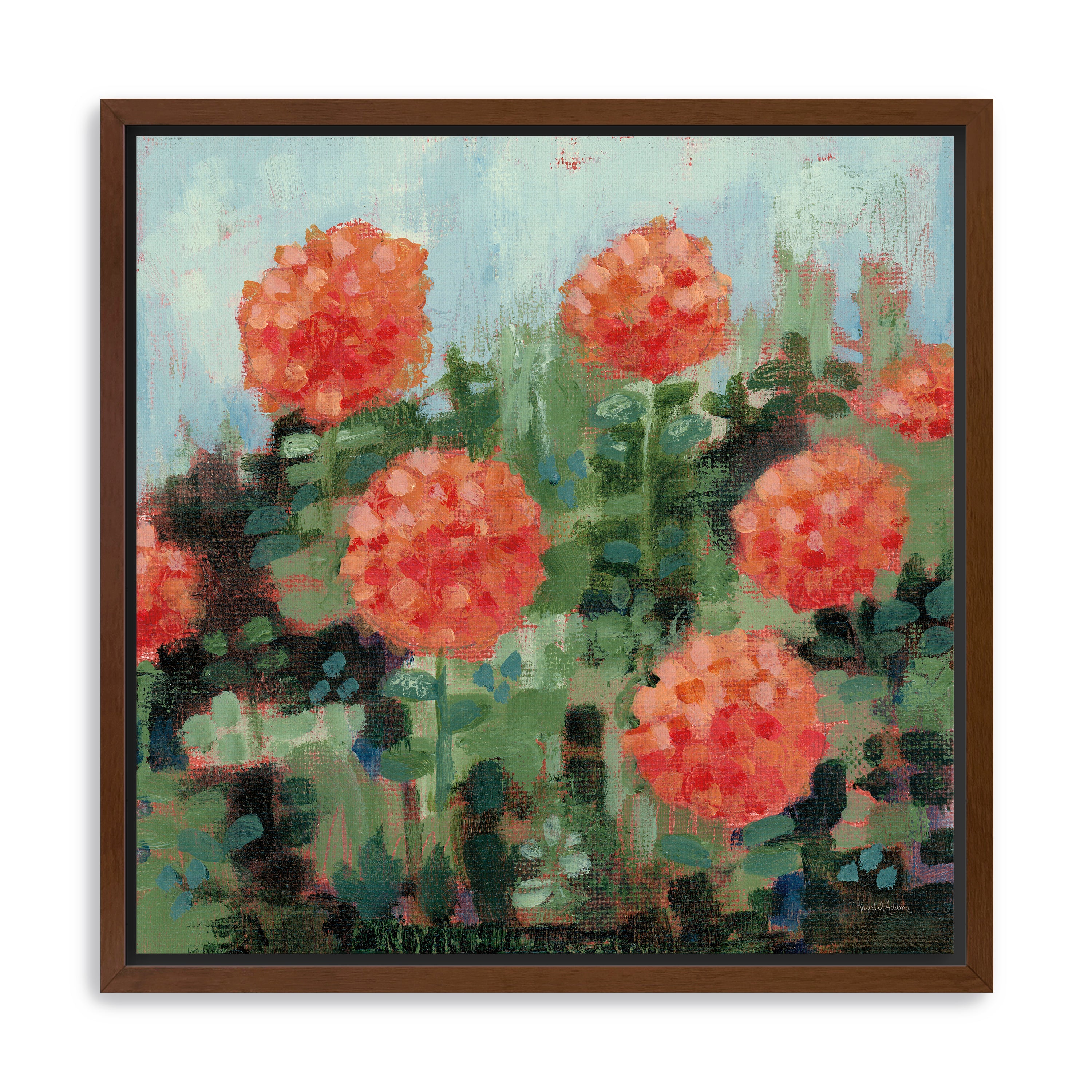 Rosy Mums Canvas Giclee