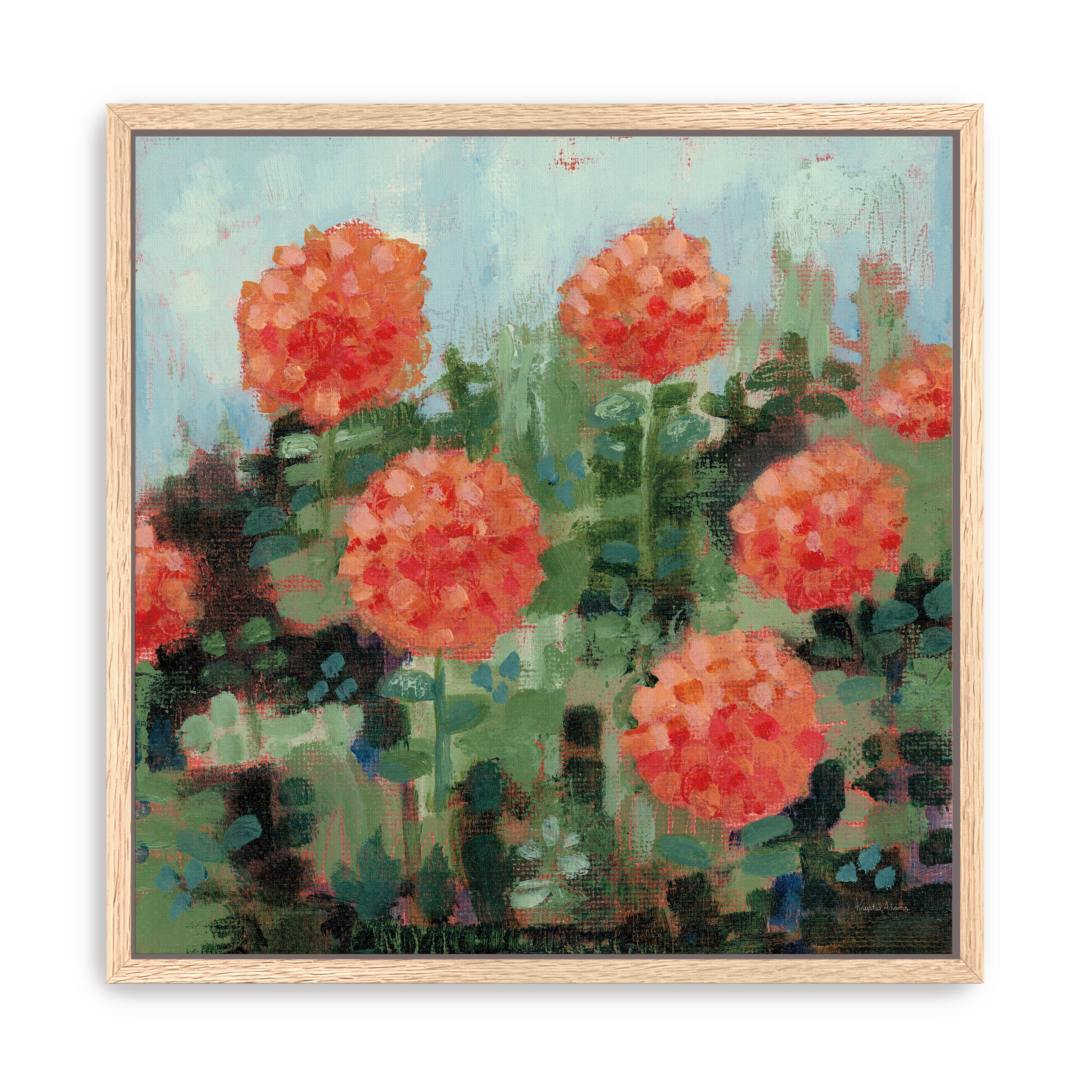 Rosy Mums Canvas Giclee