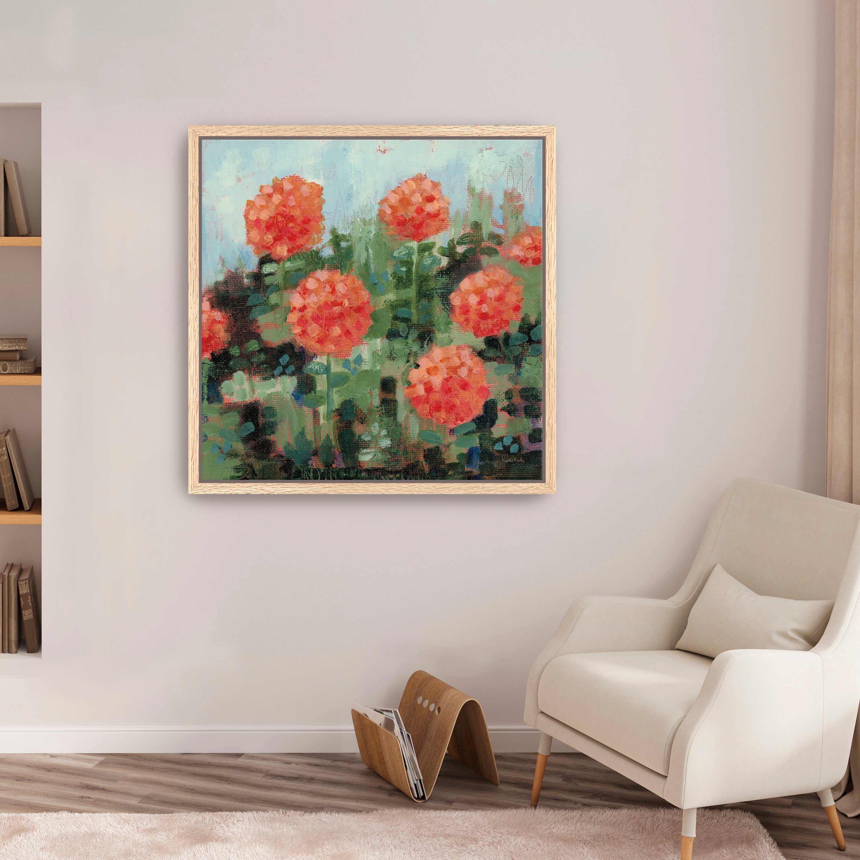 Rosy Mums Canvas Giclee