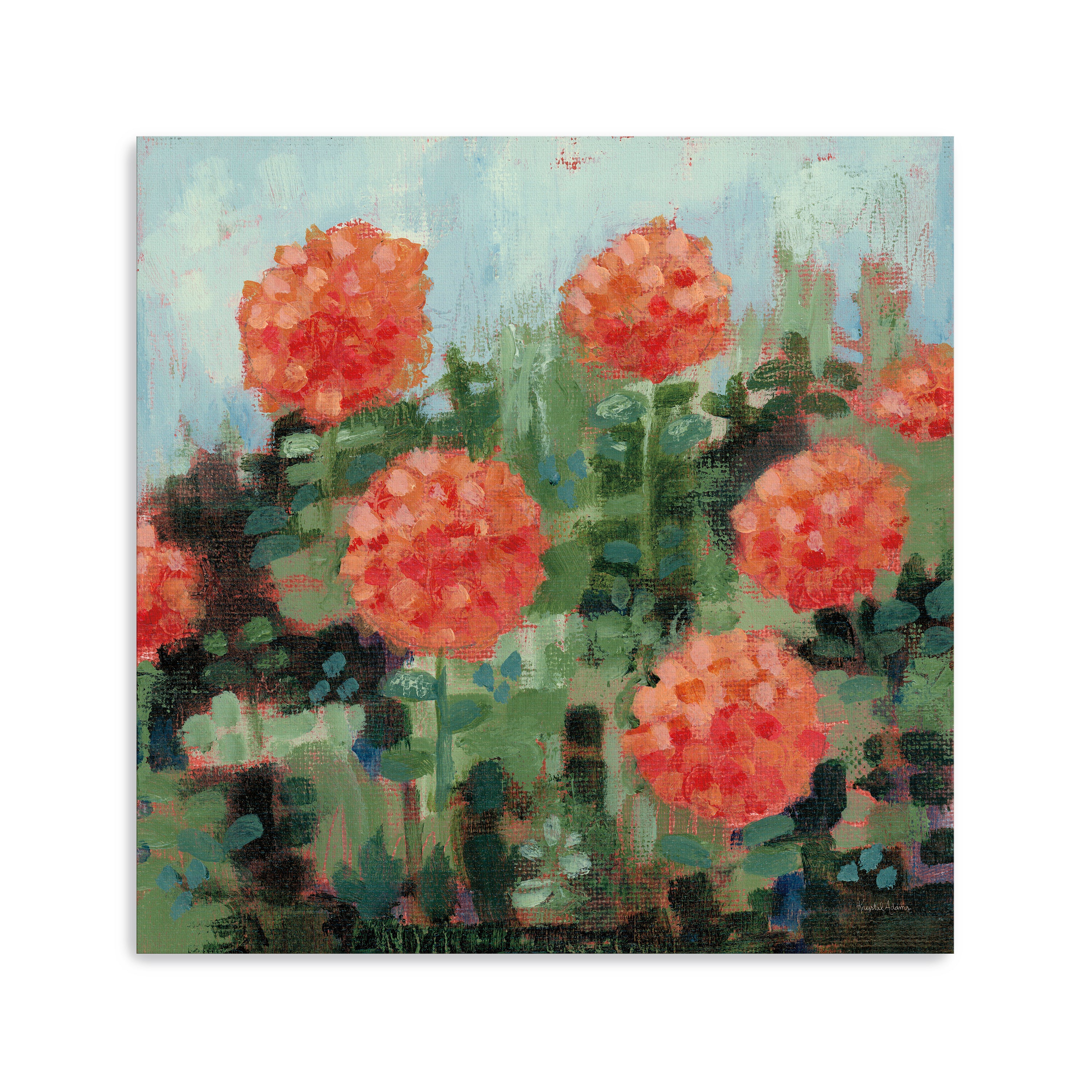 Rosy Mums Canvas Giclee