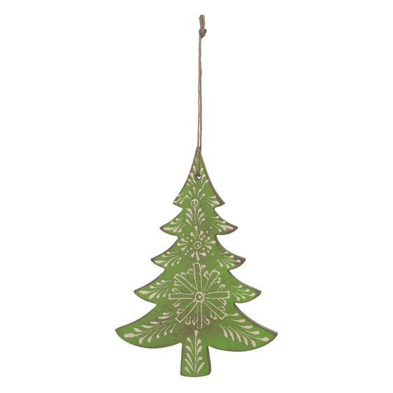 Wood Pine Tree Ornament, Set of 6