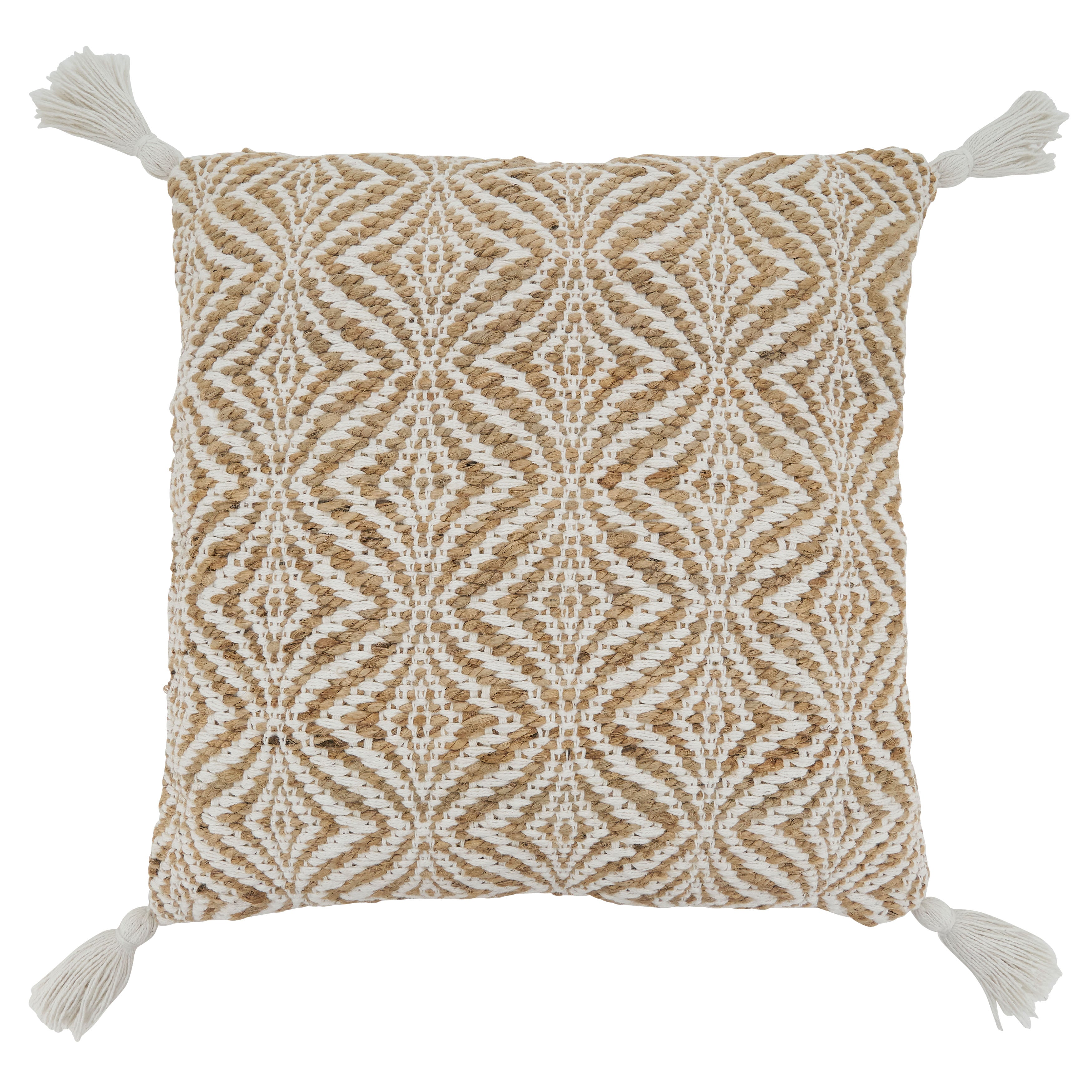 Jute Woven Poly Filled Throw Pillow