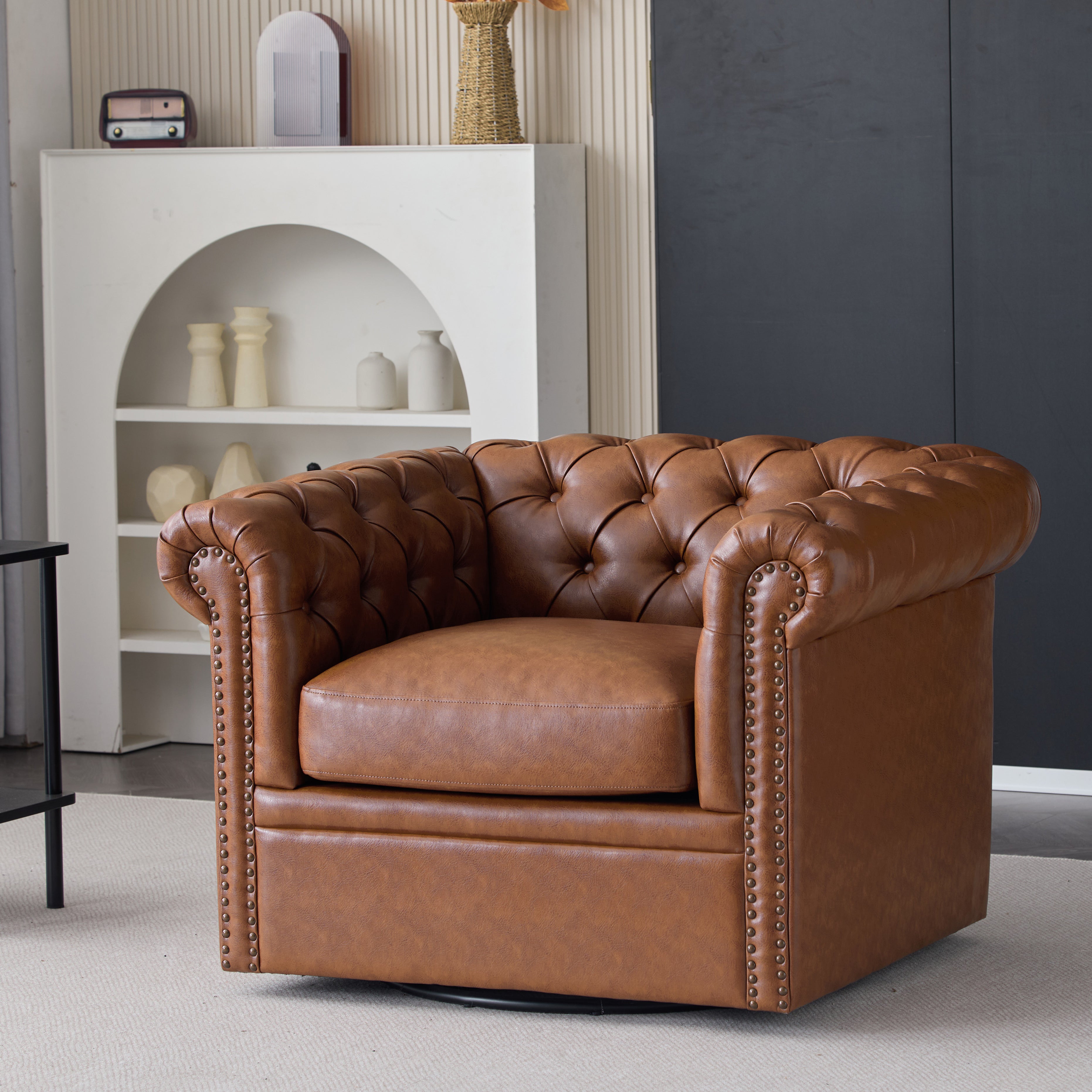 Chesterfield Swivel Club Accent Chair