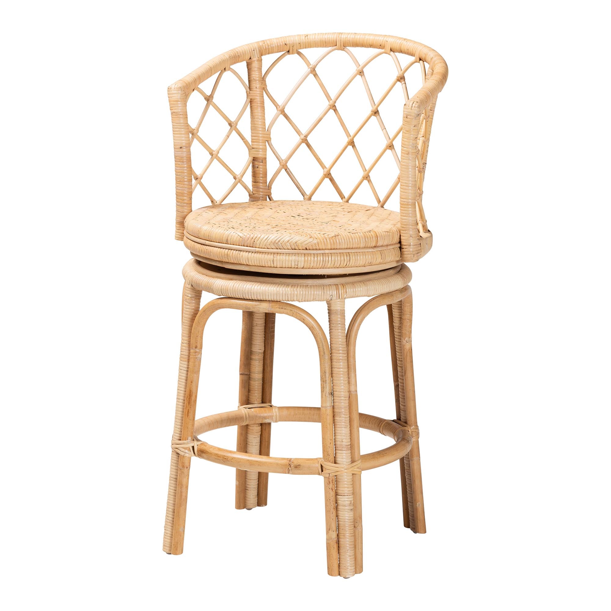 Monty Rattan Swivel Counter Stool
