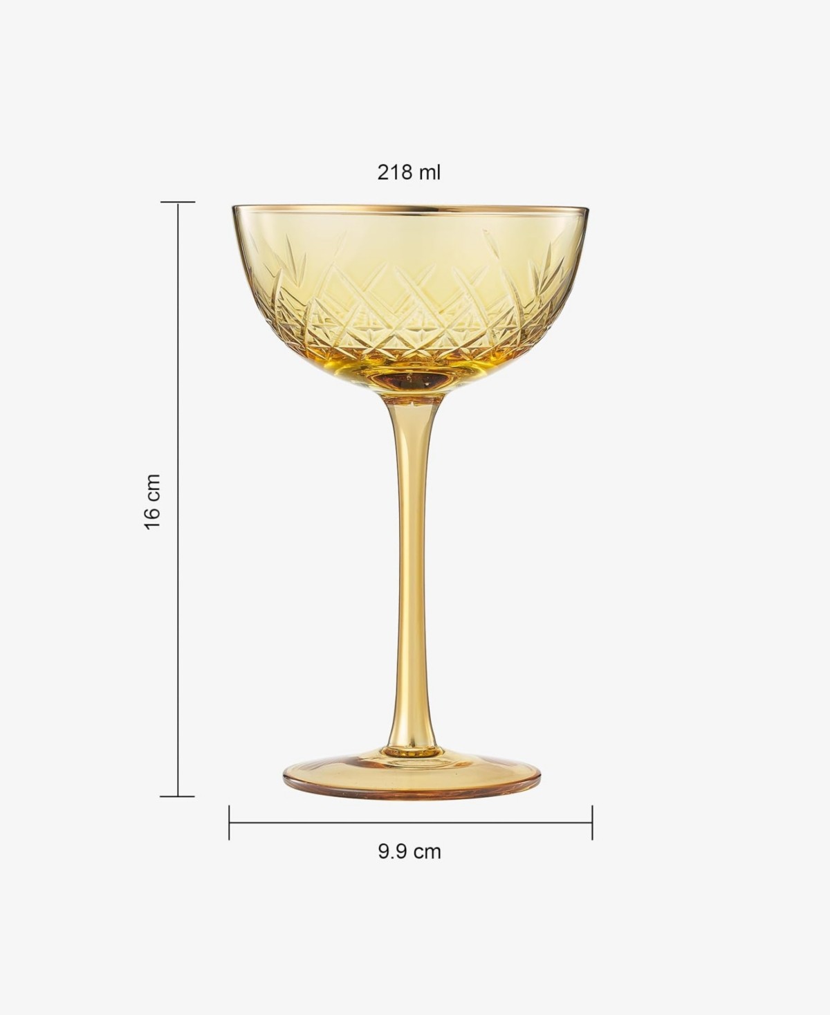 Yellow Vintage Art Deco Coupes Set of 2