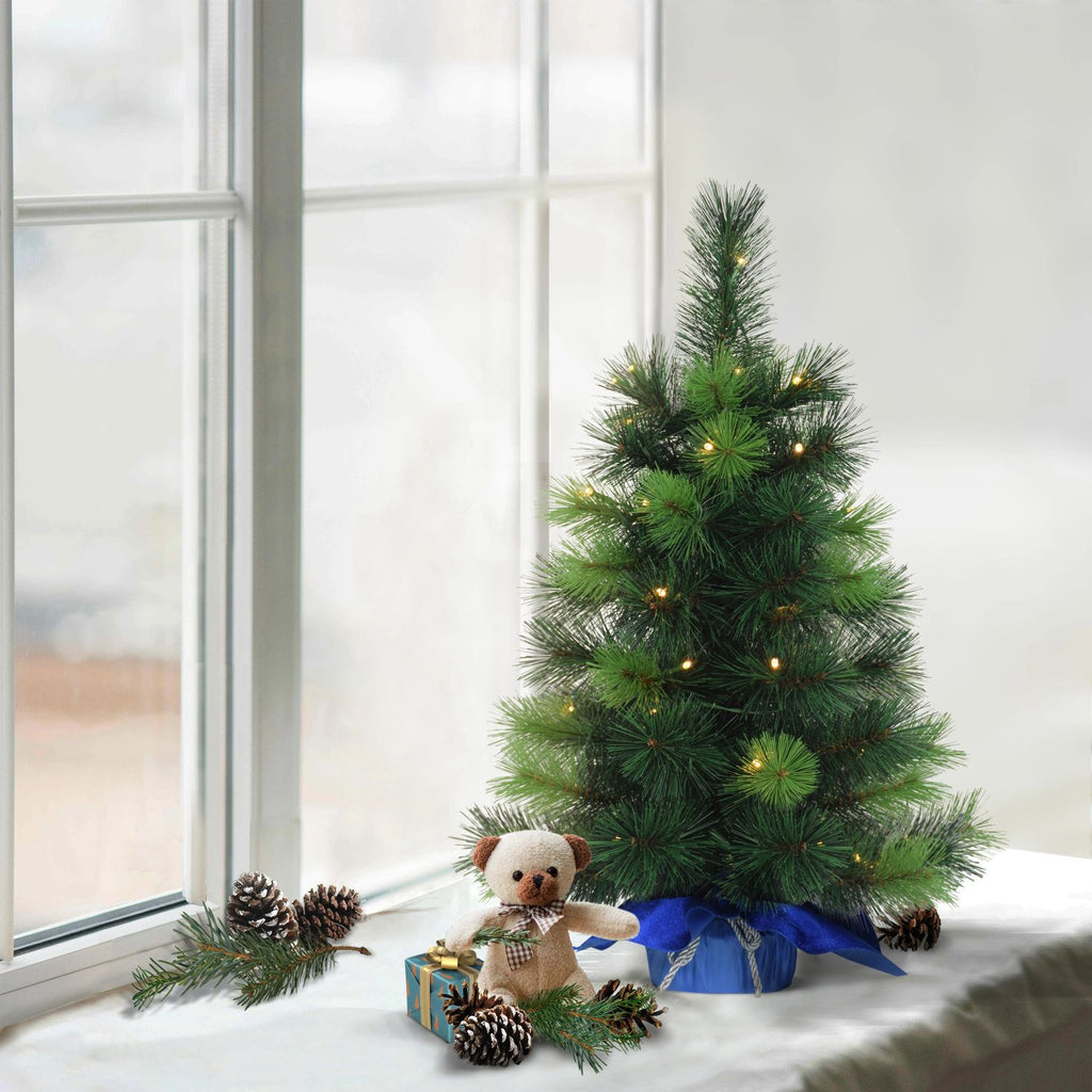 Pre-lit-2-ft-Table-Top-Artificial-Christmas-Tree-in-Blue-Sack-Christmas-Trees