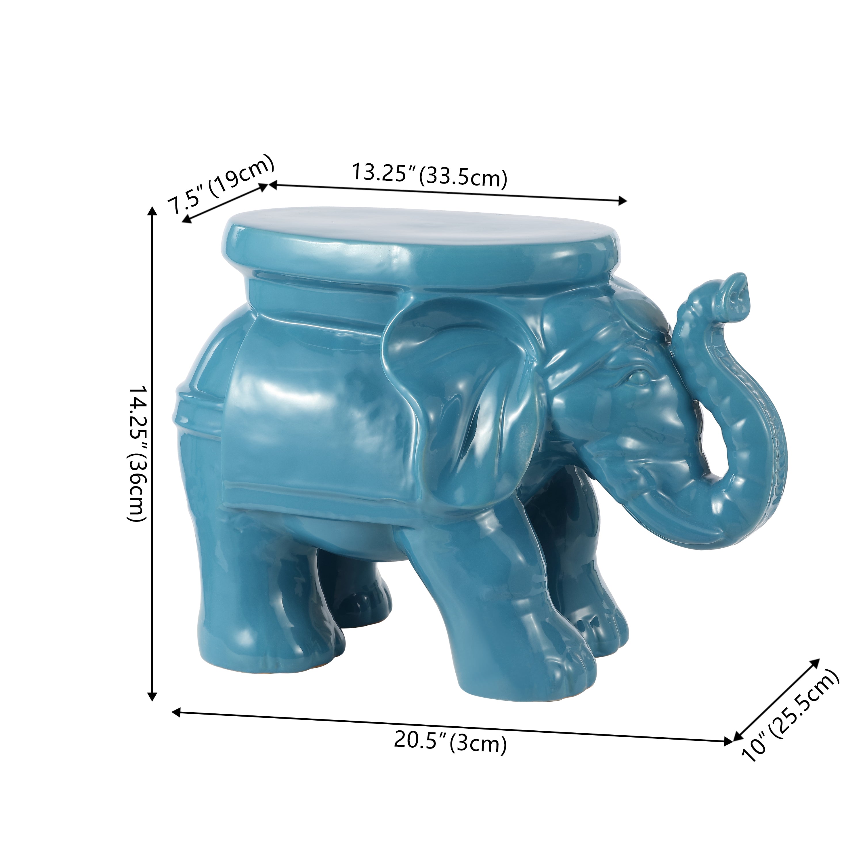 Elephant Ceramic Garden Stool