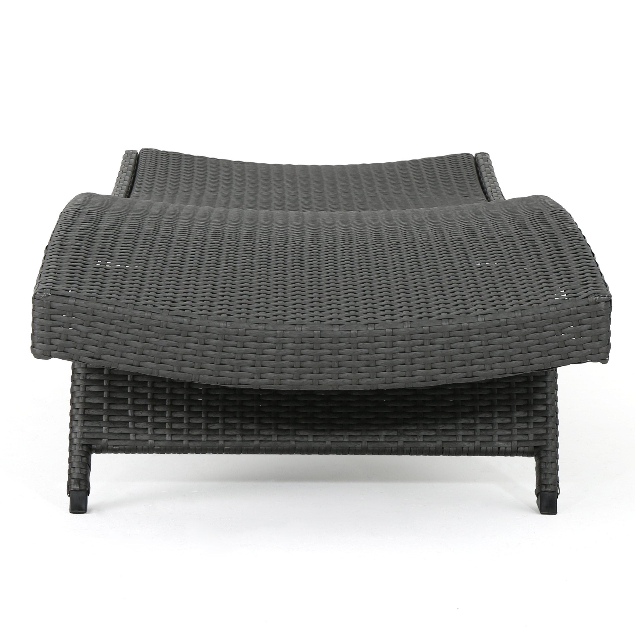 Salem Faux Wicker Chaise Lounge, Gray