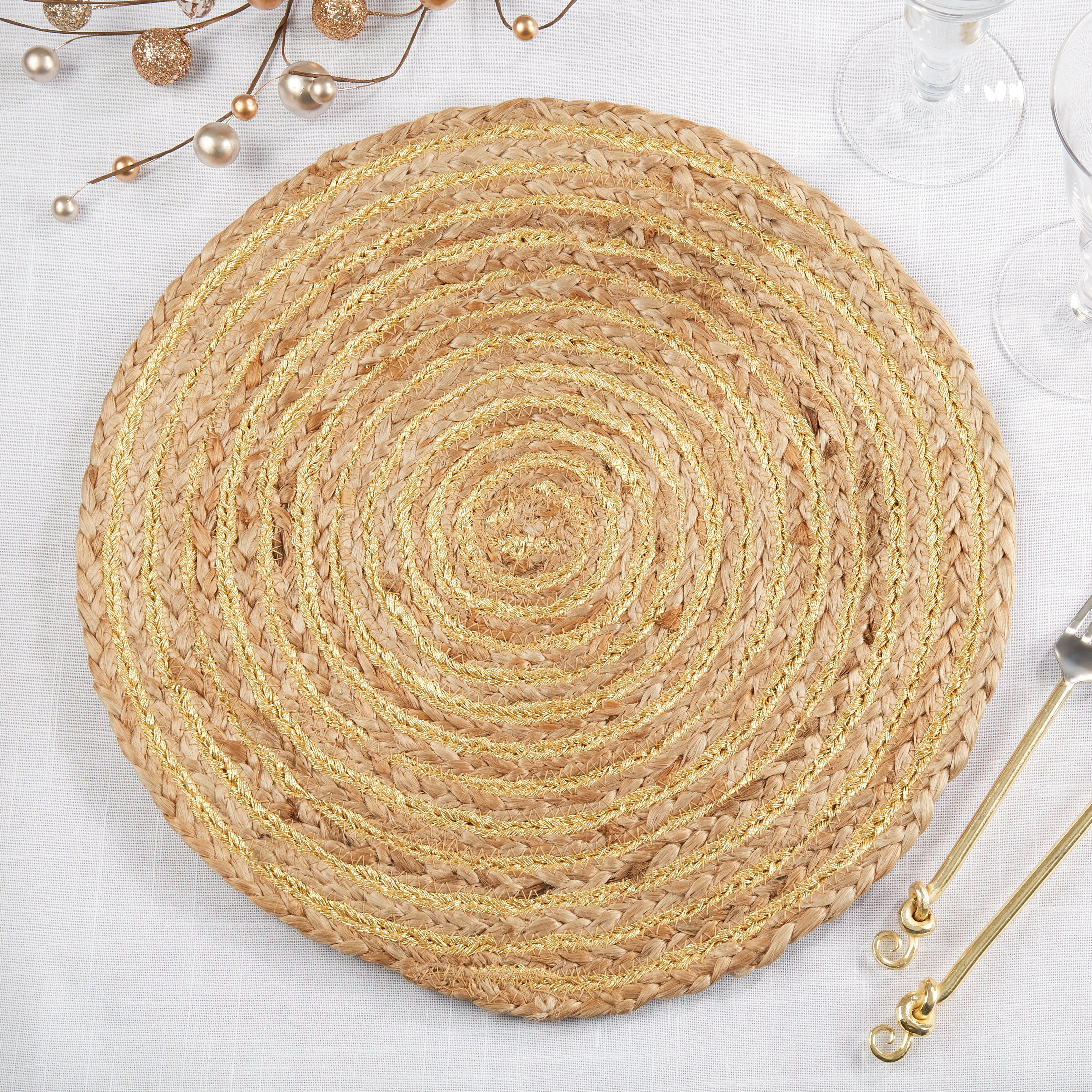 Glamorous Shimmer Spiral Placemat, Set of 4