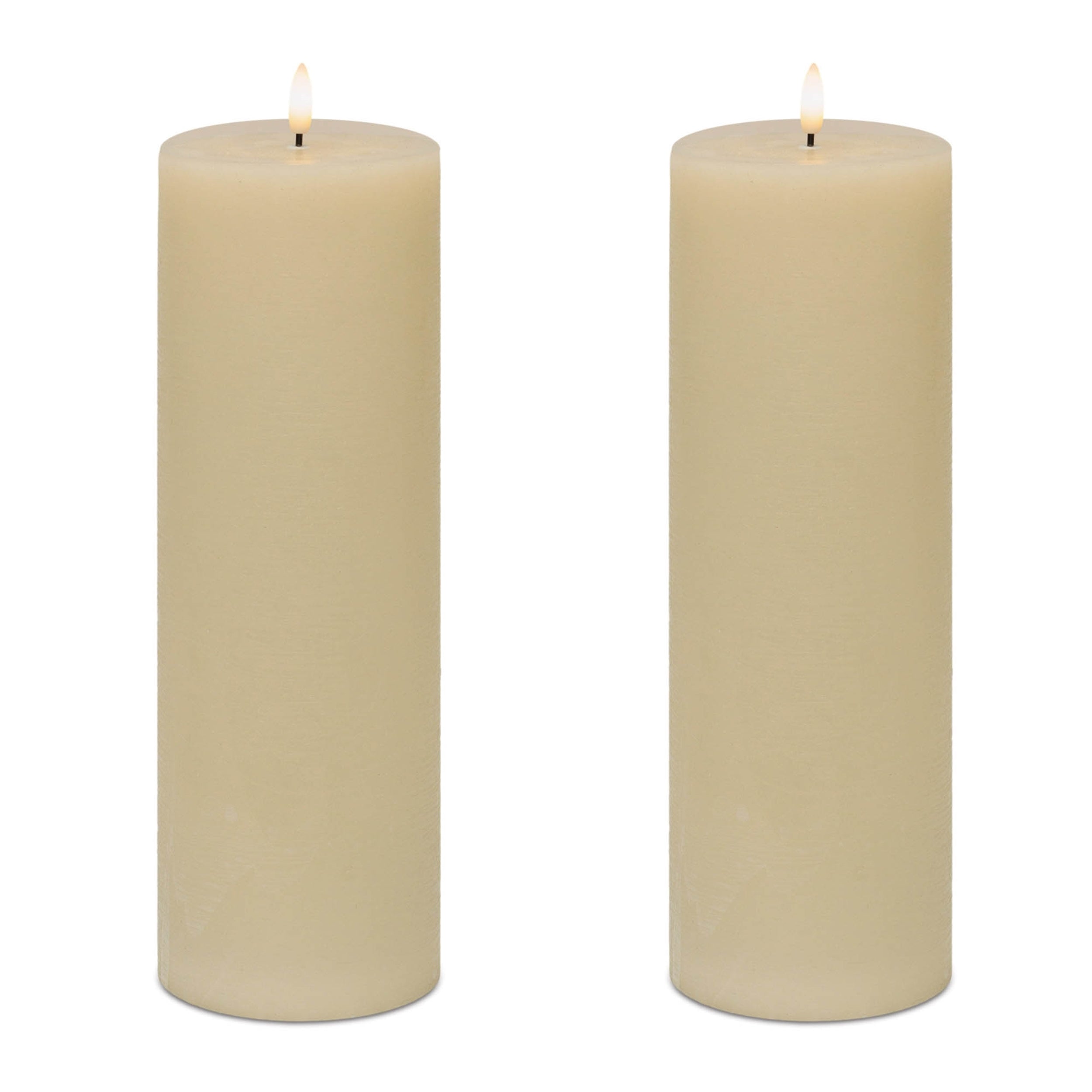 FIA Wick Beige Pillar Candle, Set of 2