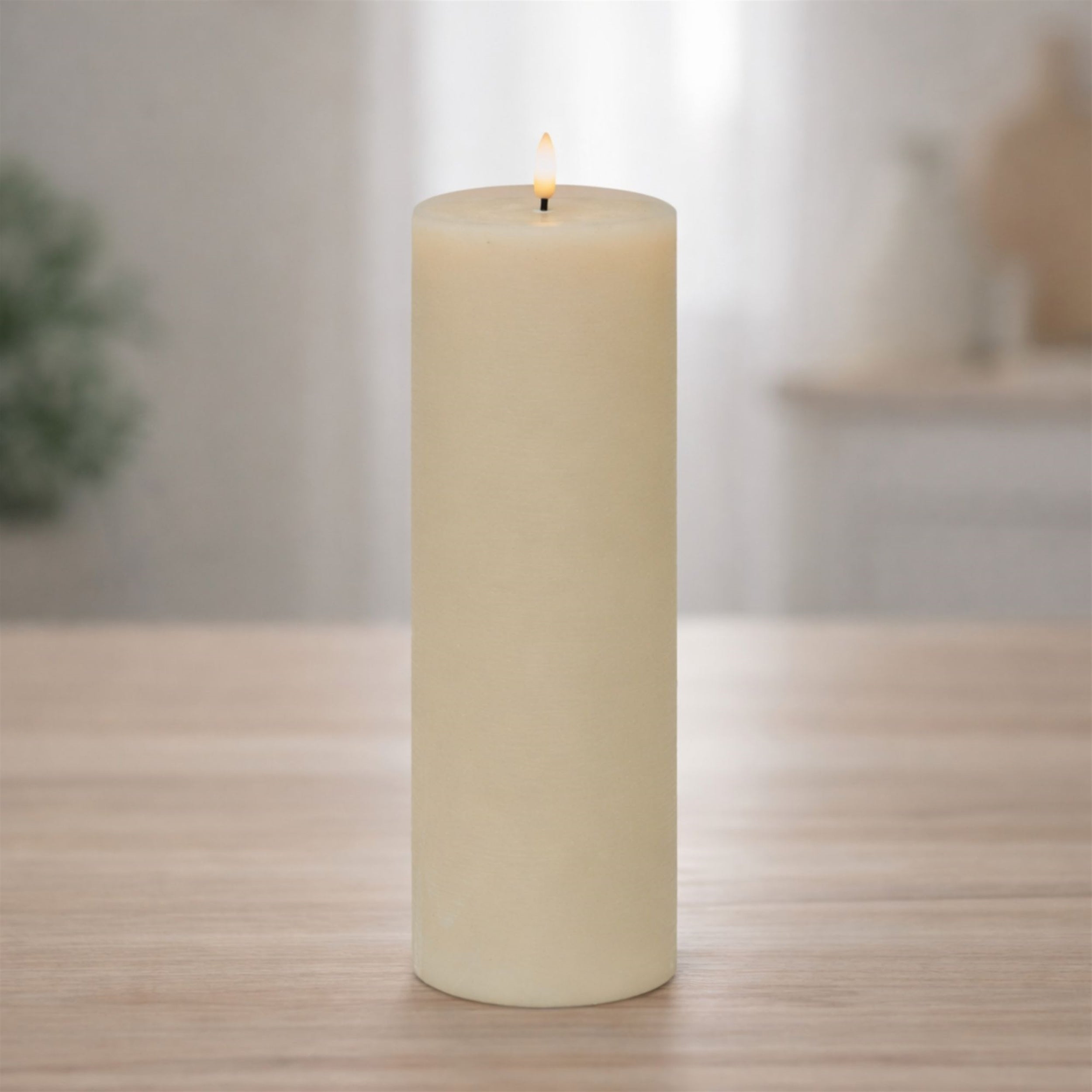 FIA Wick Beige Pillar Candle, Set of 2