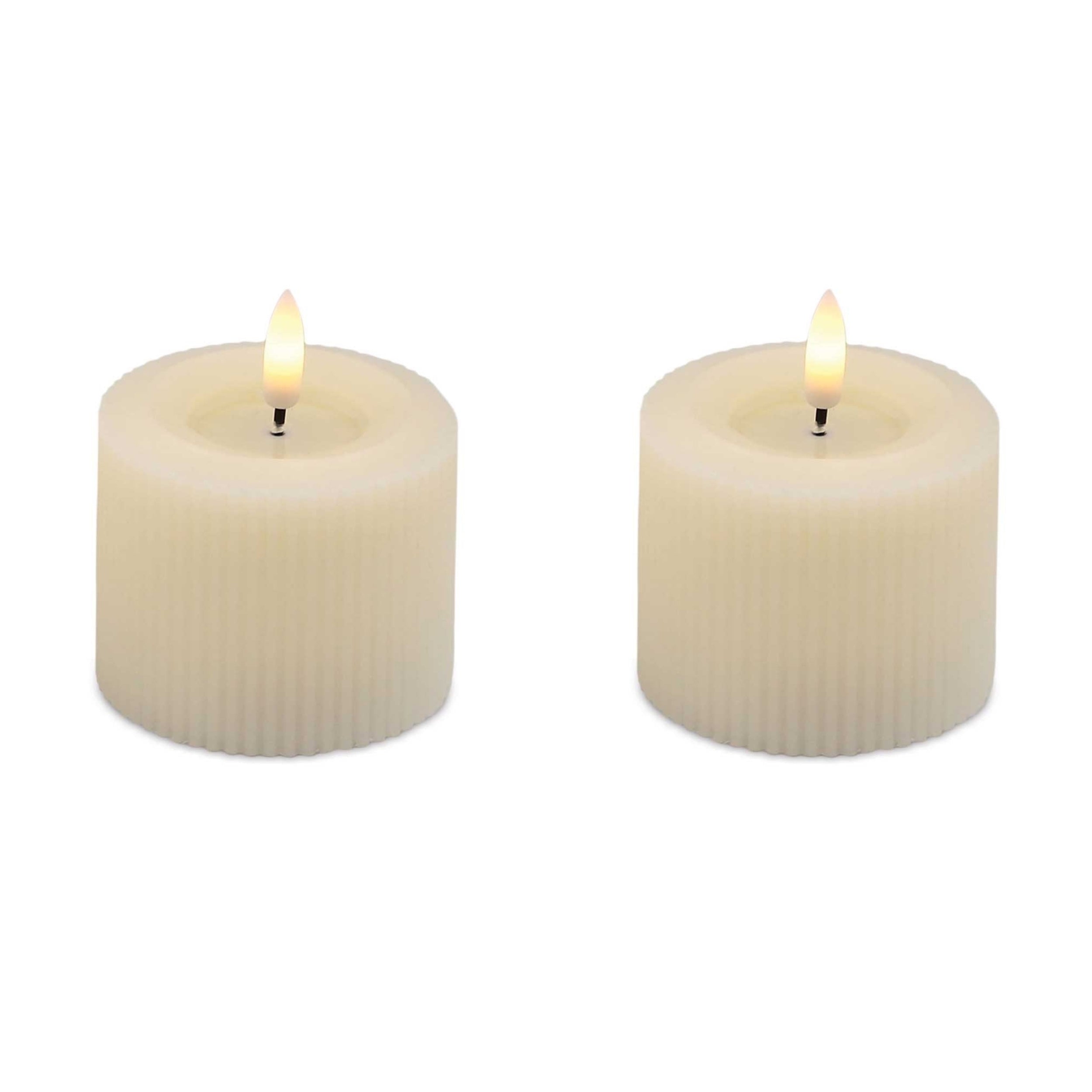 FIA Wick Cream LED Candle, Set of 2
