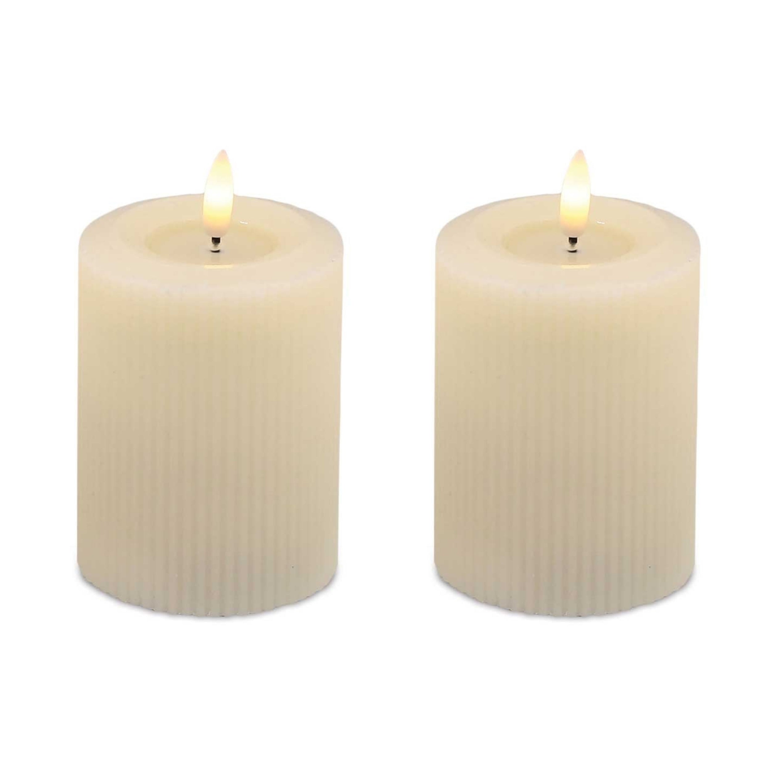 FIA Wick Cream LED Candle, Set of 2