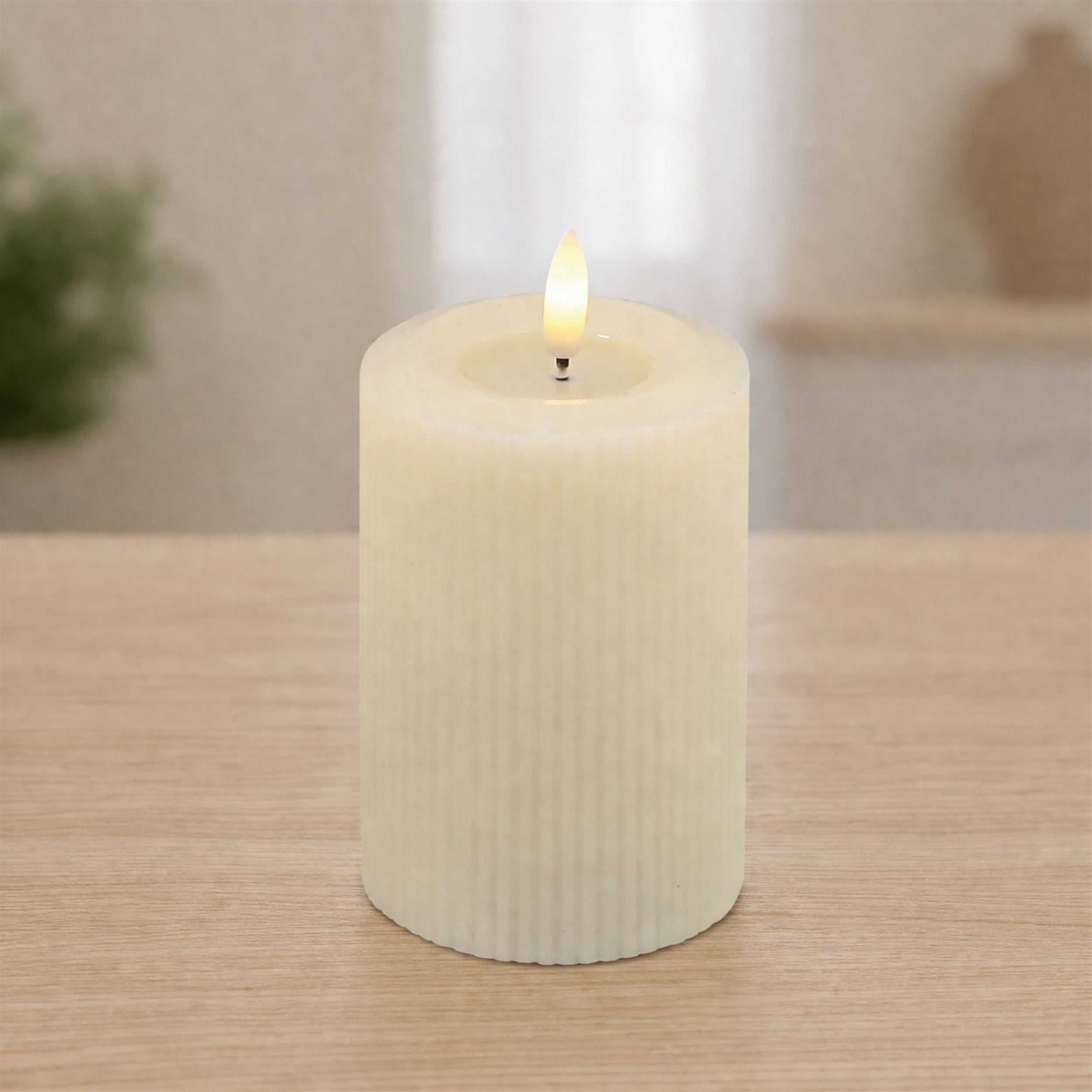 FIA Wick Cream LED Candle, Set of 2