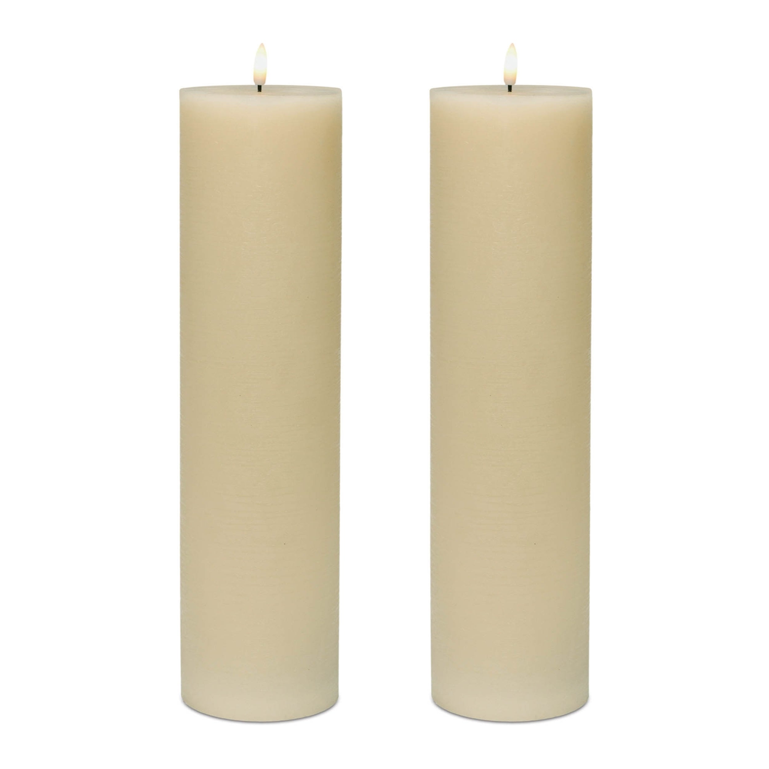 FIA Wick Beige Pillar Candle, Set of 2