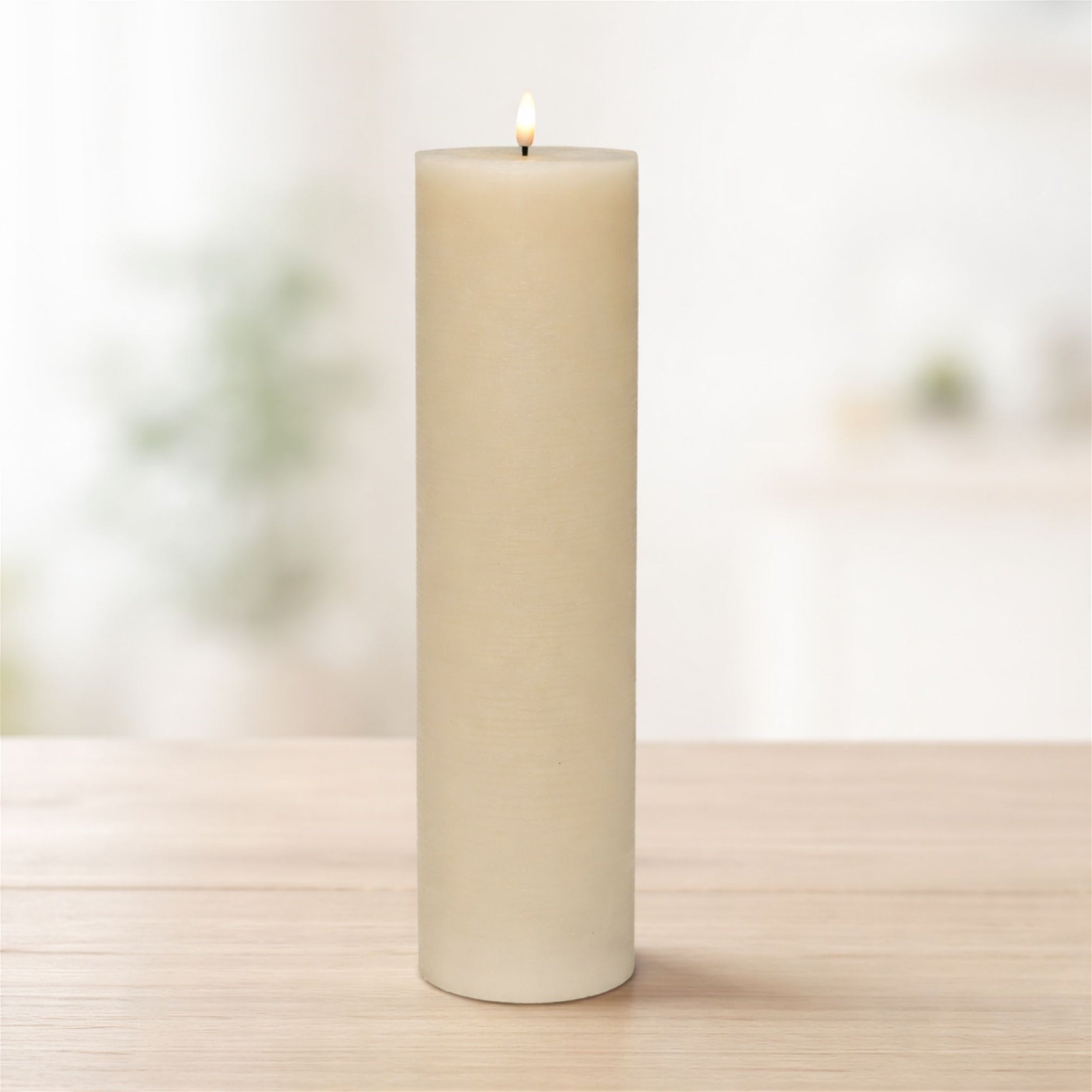 FIA Wick Beige Pillar Candle, Set of 2