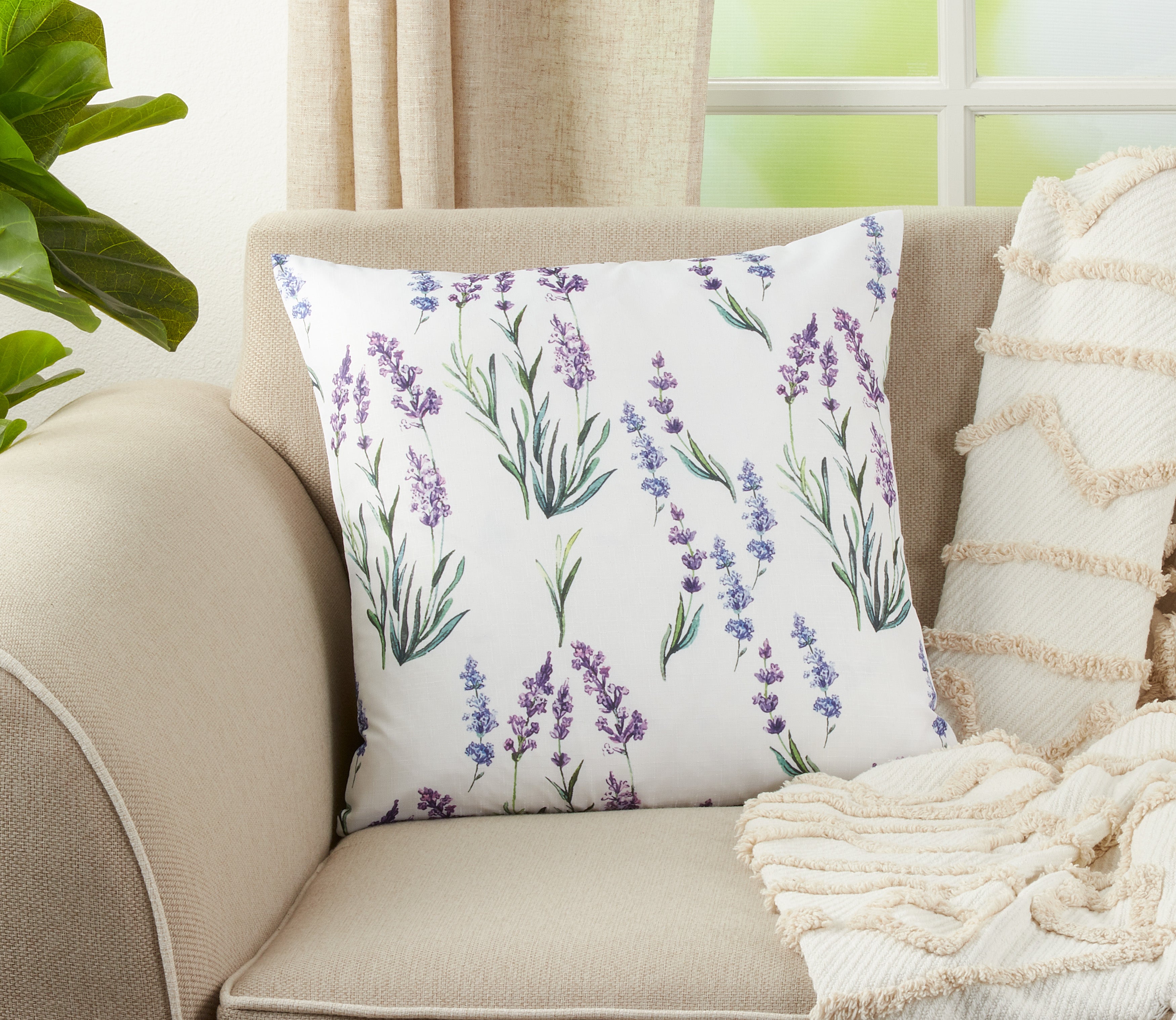 Lavender Design Throw Pillow