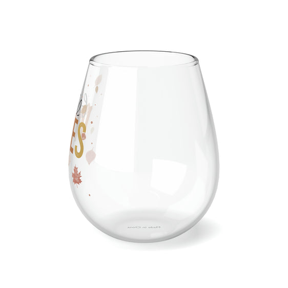 Fall Vibes Pastel Stemless Wine Glass