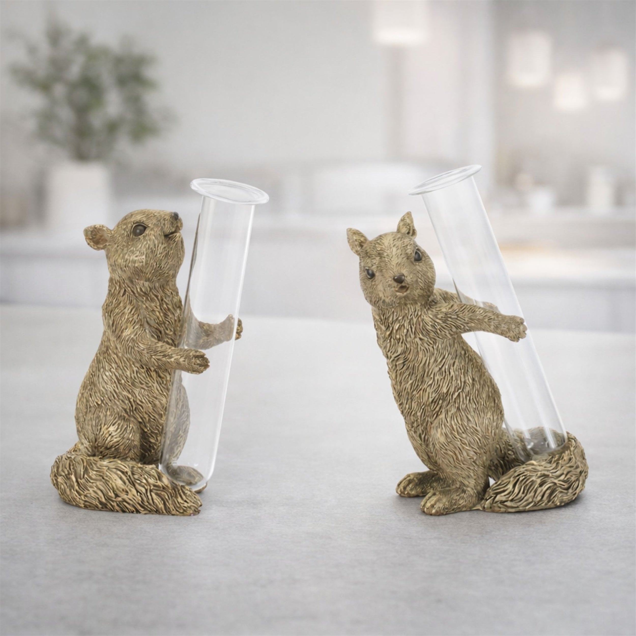 Woodland Squirrel Bud Vase, Set of 2