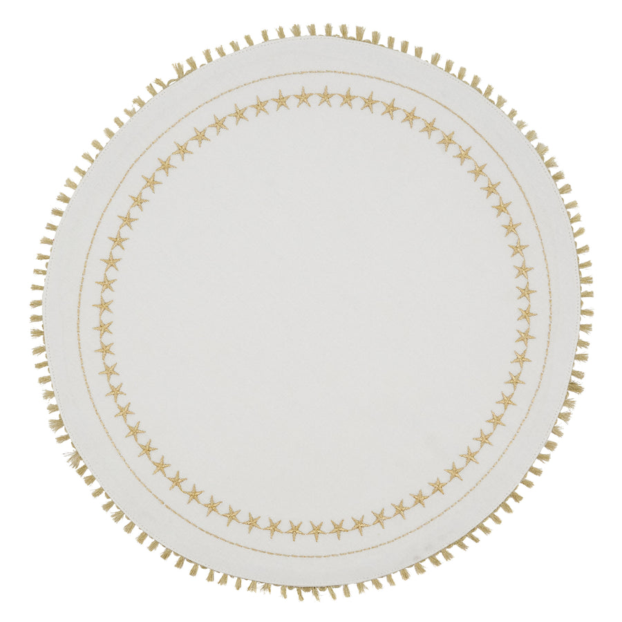 Embroidered Stars Tassel Placemats, Set of 4