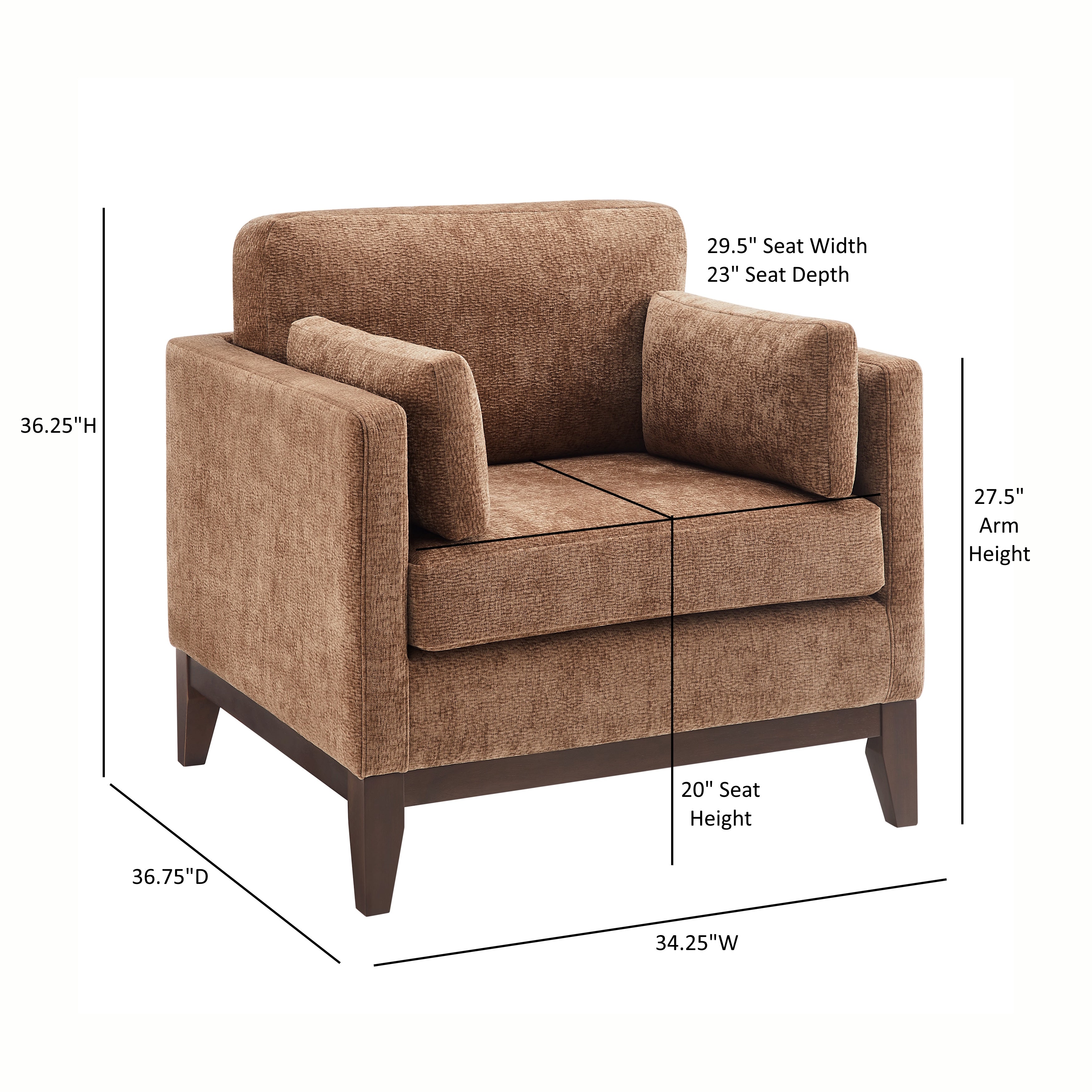 Chios Modern Arm Chair with Walnut Frame