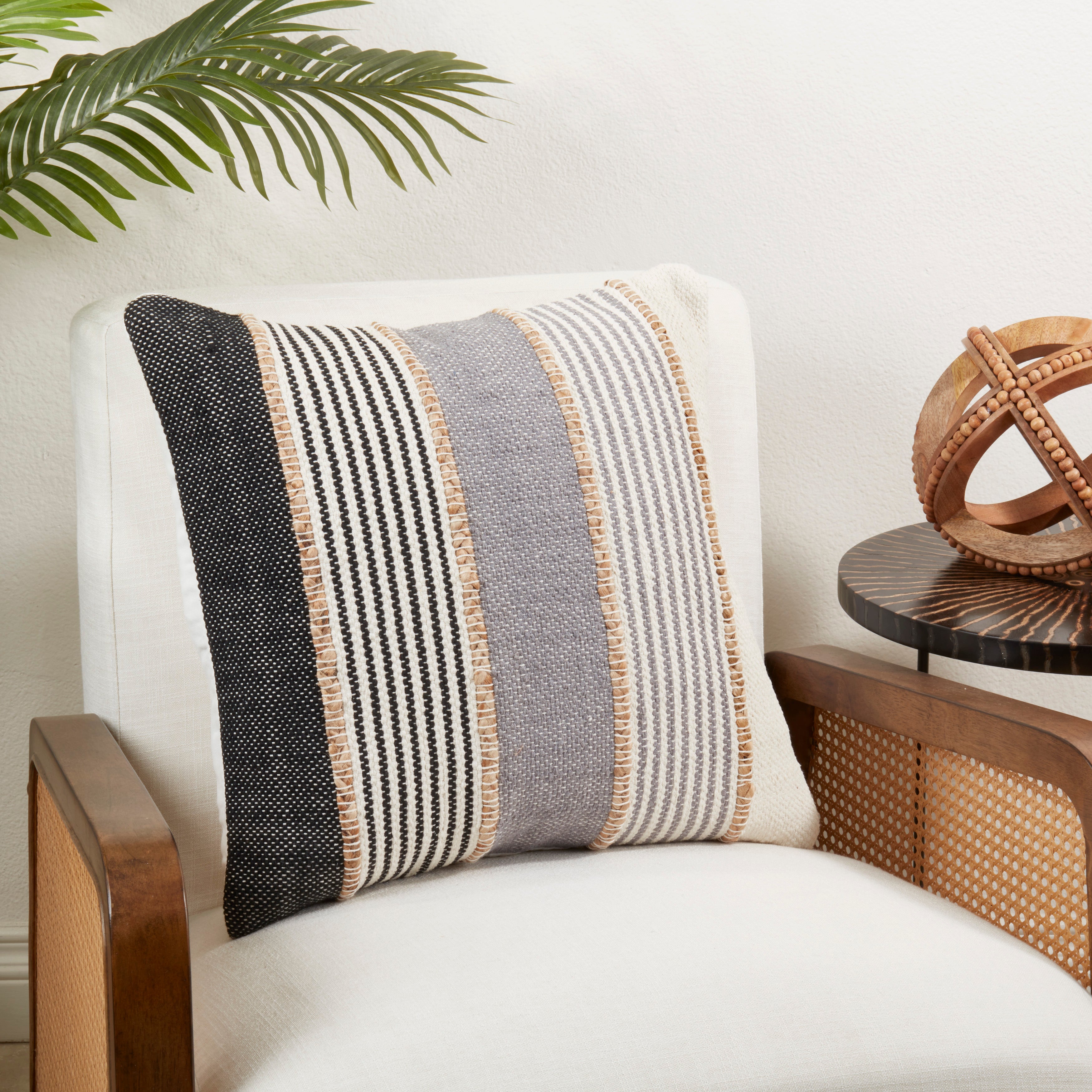 Striped Poly Filled Throw Pillow