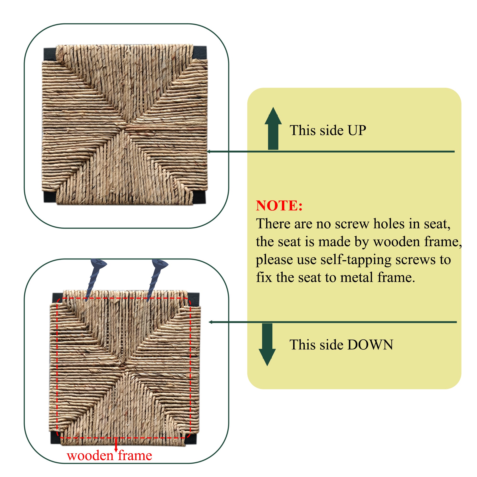 Water Hyacinth Woven Counter Stools, Set of 2