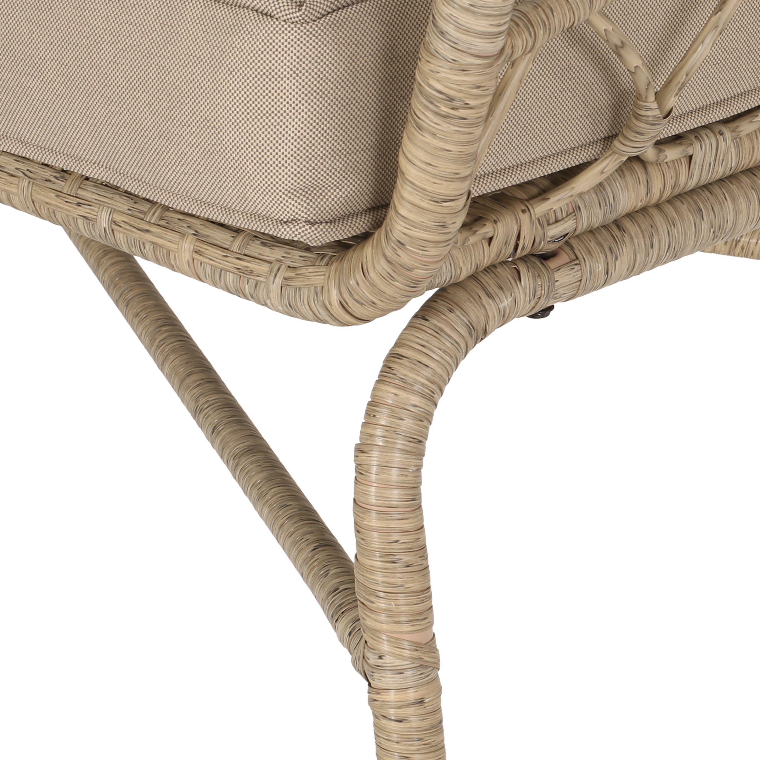 4-Piece Outdoor Rattan Chat Set with Coffee Table, Loveseat and 2 Sloped Arm Chairs