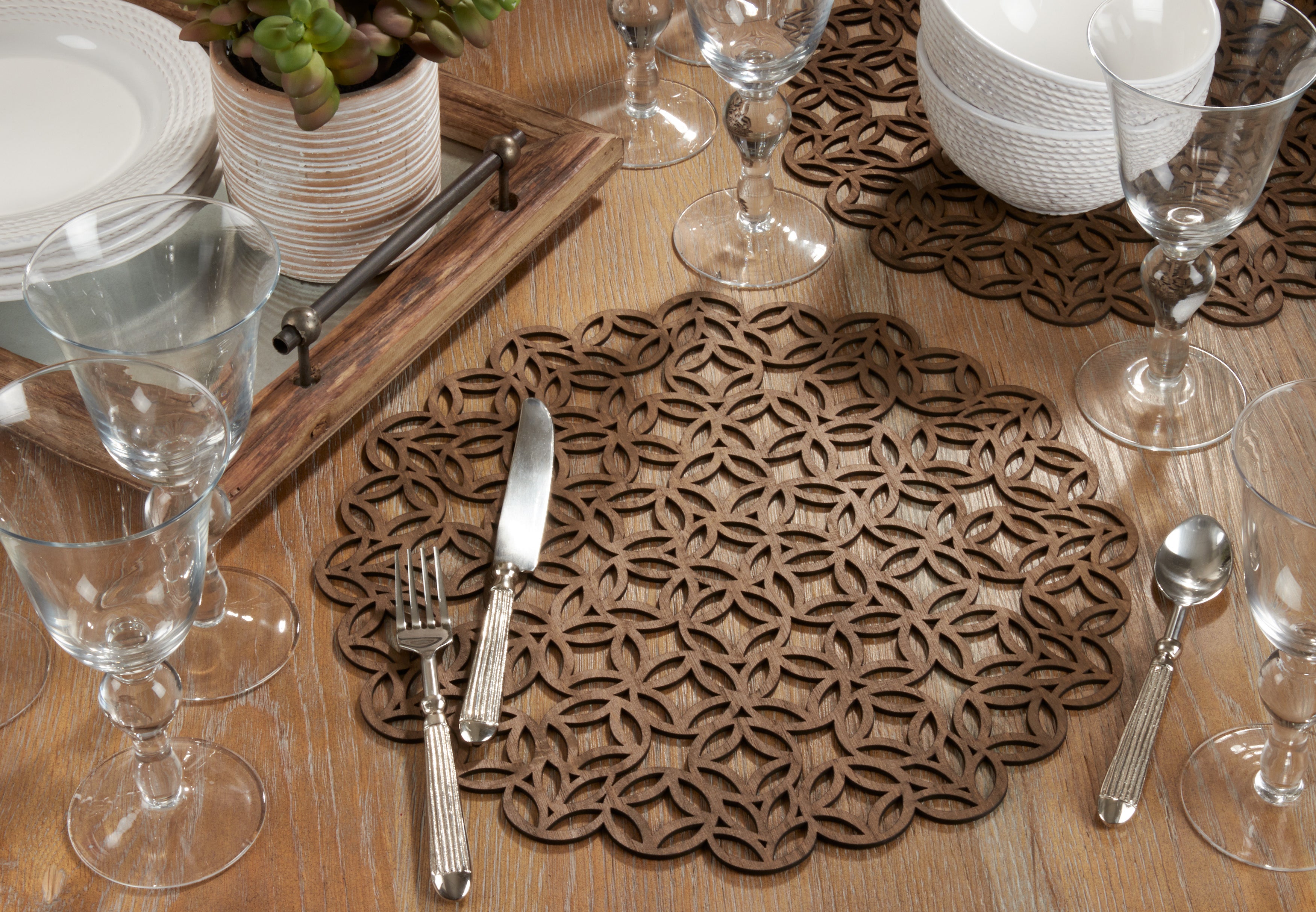 Laser Cut Round Placemats, Set of 4